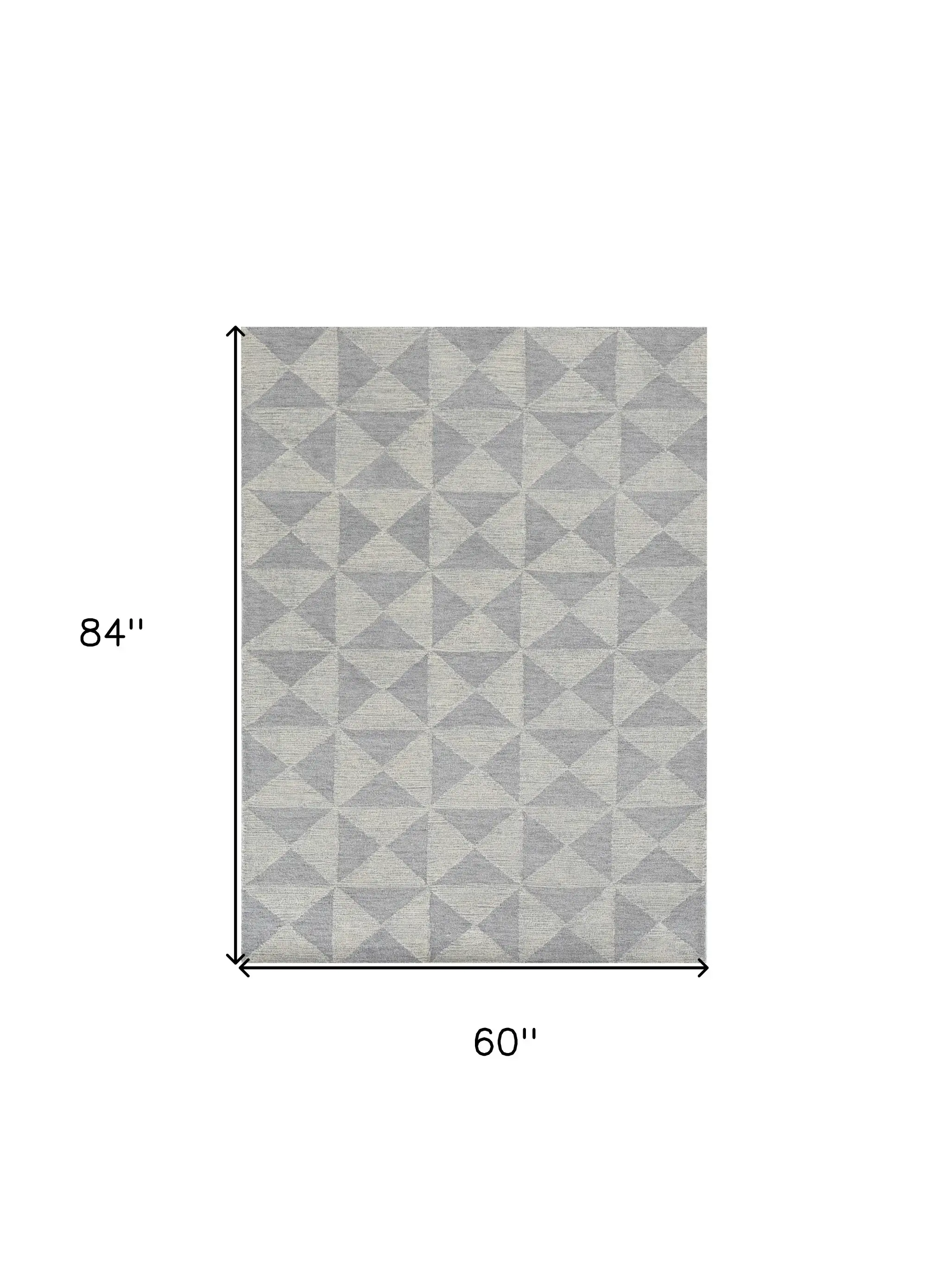 5' X 7' Ivory Geometric Pattern Wool Indoor Area Rug - Image 3