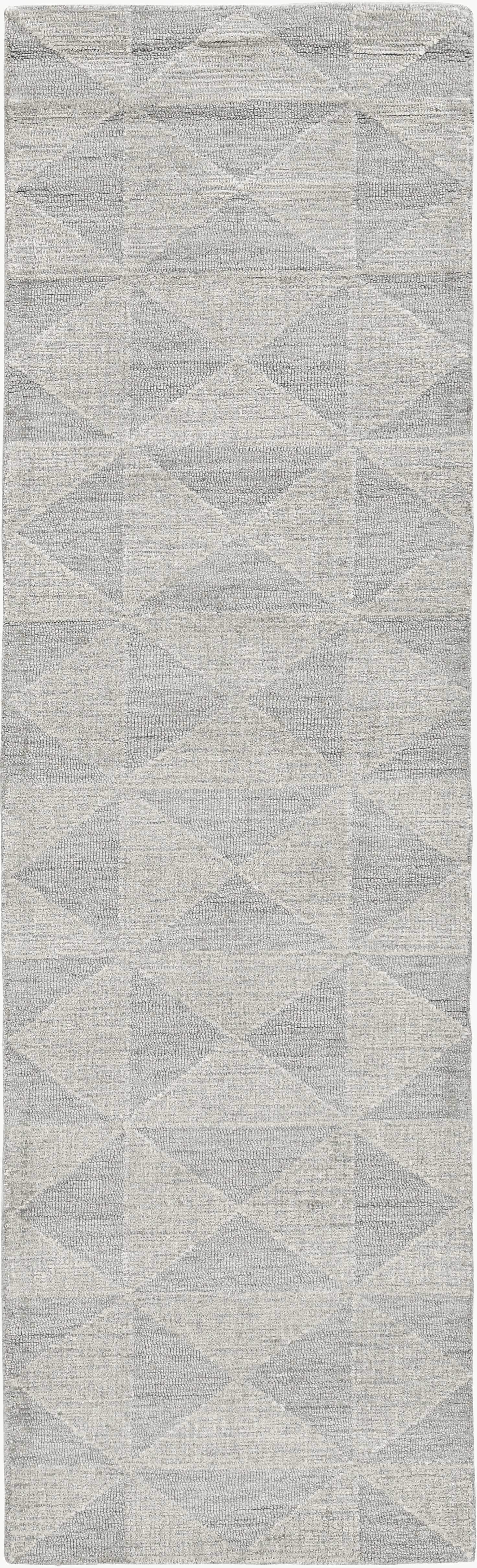 5' X 7' Ivory Geometric Pattern Wool Indoor Area Rug - Image 4