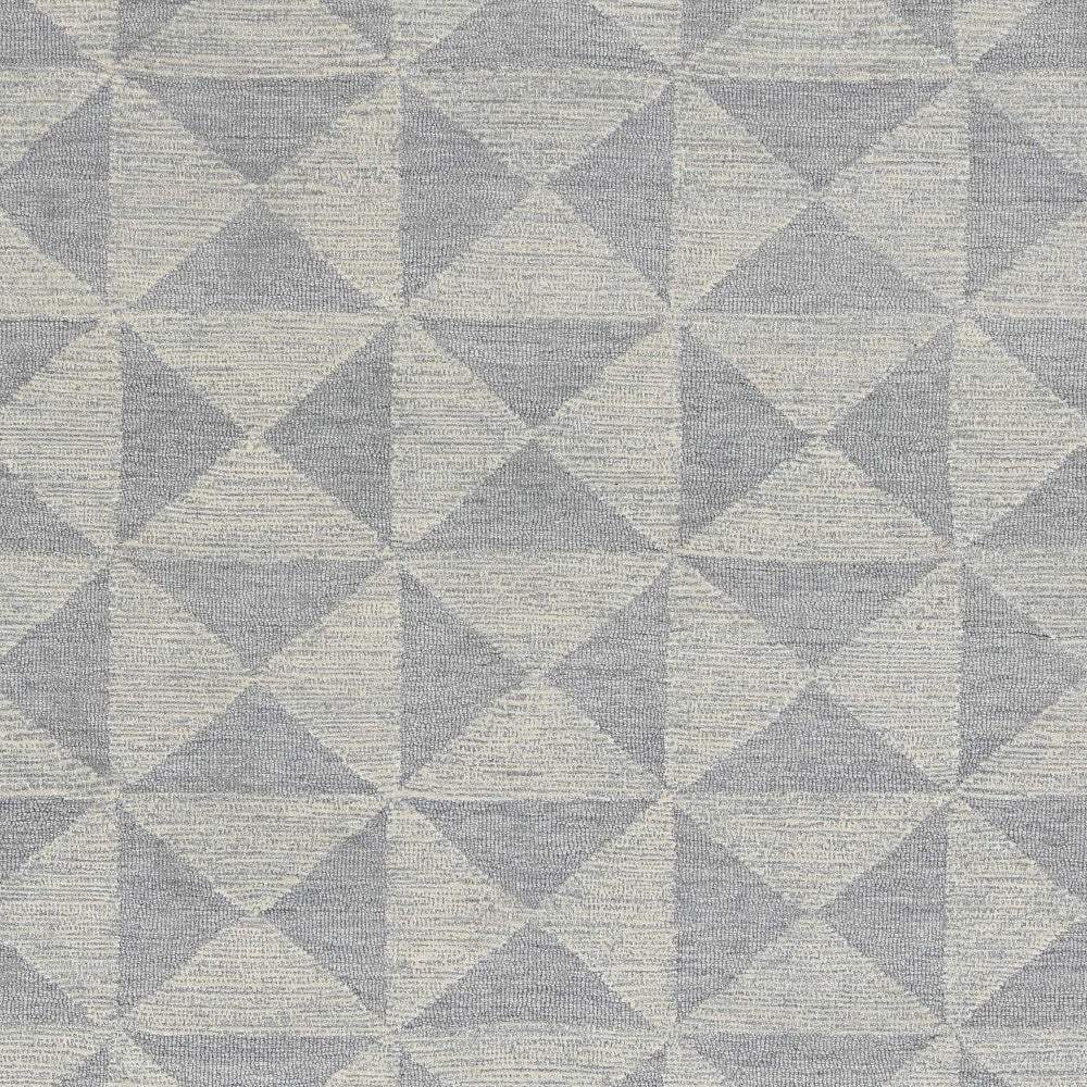 5' X 7' Ivory Geometric Pattern Wool Indoor Area Rug - Image 5