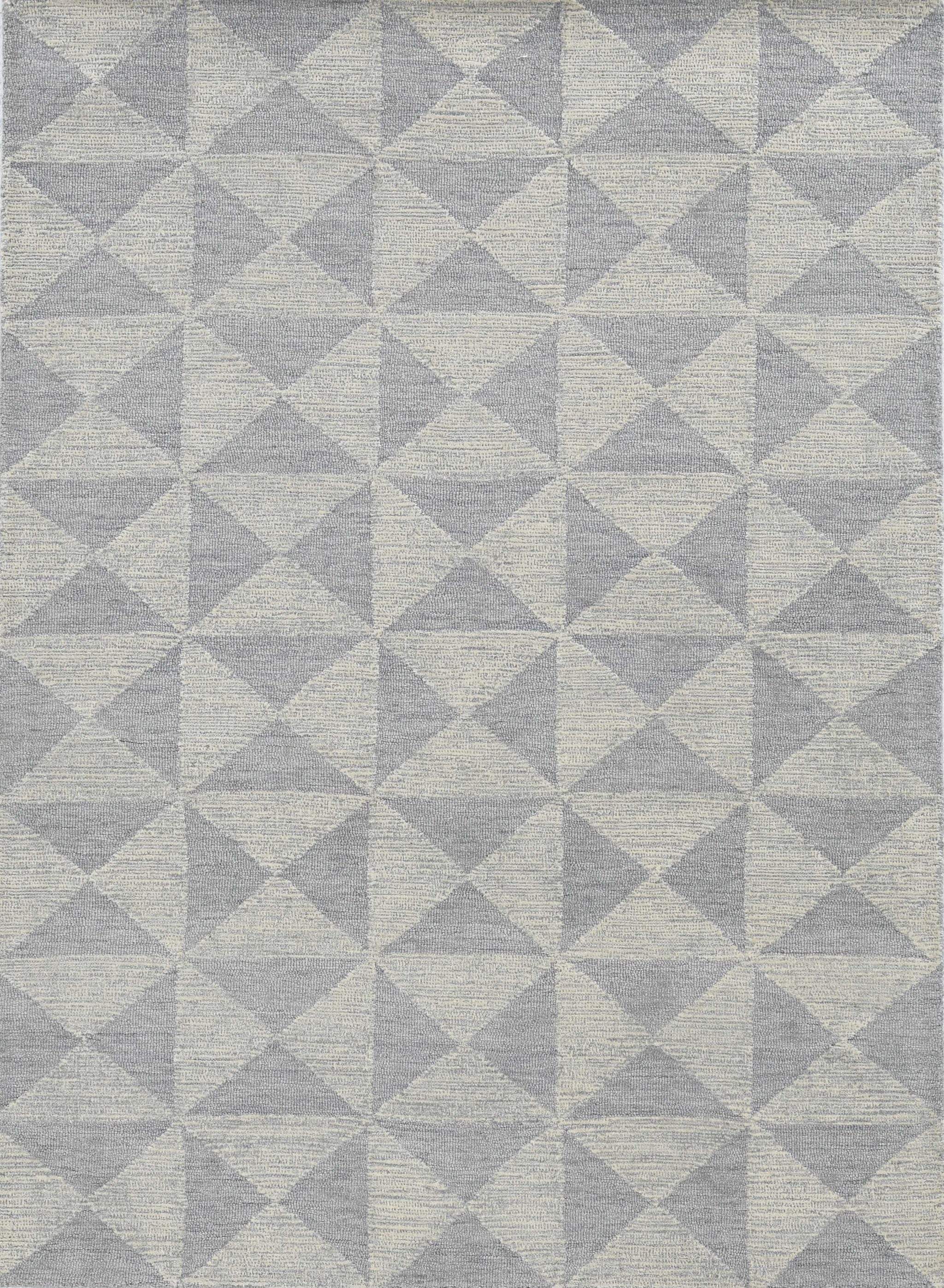 5' X 7' Ivory Geometric Pattern Wool Indoor Area Rug - Image 9