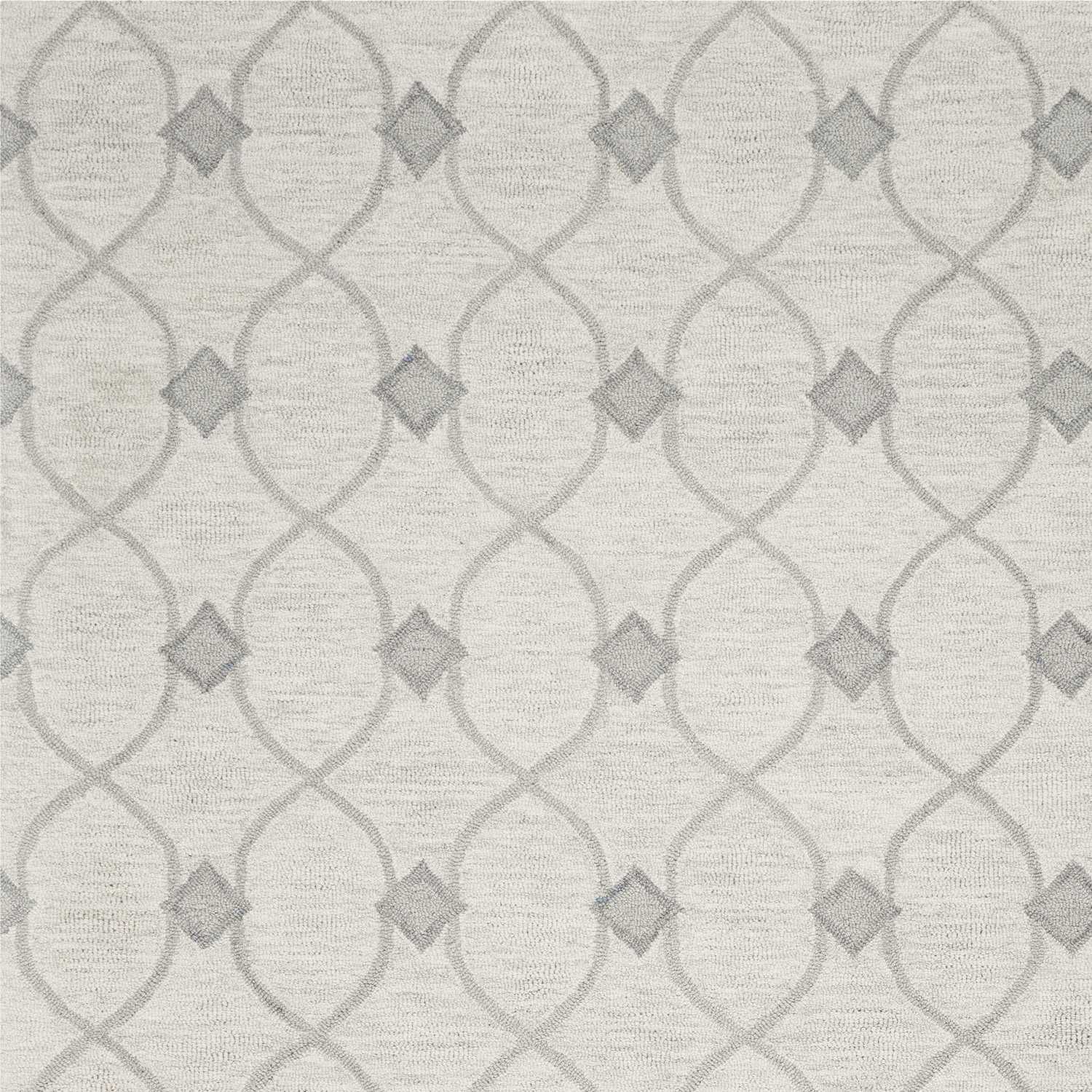 5' X 7' Ivory Hand Tufted Wool Ogee Indoor Area Rug - Image 3