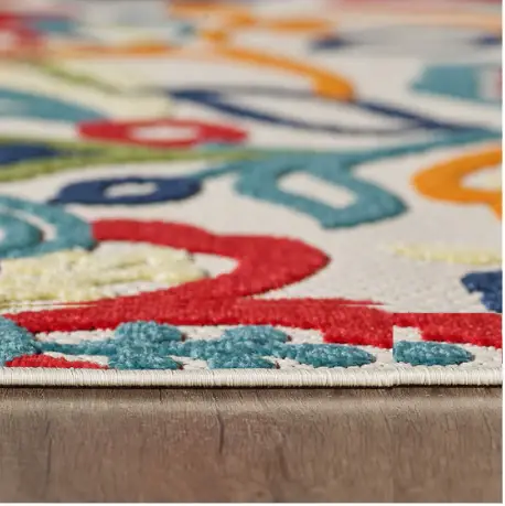 5’ X 7’ Multi Jacobean Floral Indoor Outdoor Area Rug - Image 2