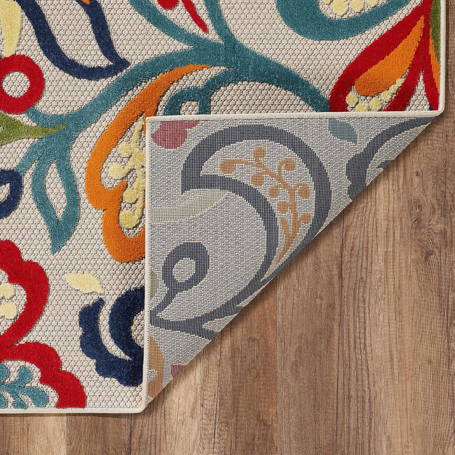 5’ X 7’ Multi Jacobean Floral Indoor Outdoor Area Rug - Image 3