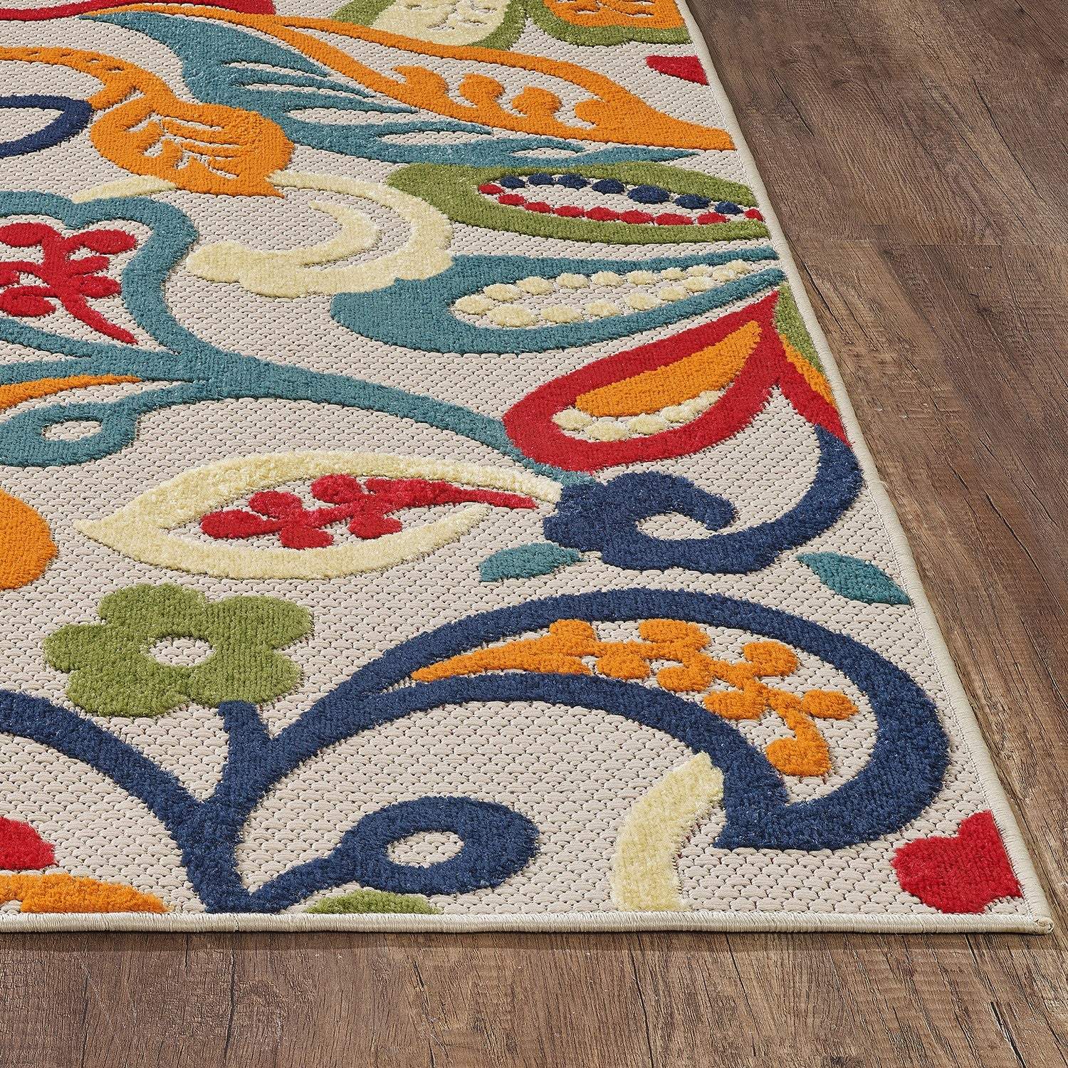5’ X 7’ Multi Jacobean Floral Indoor Outdoor Area Rug - Image 4