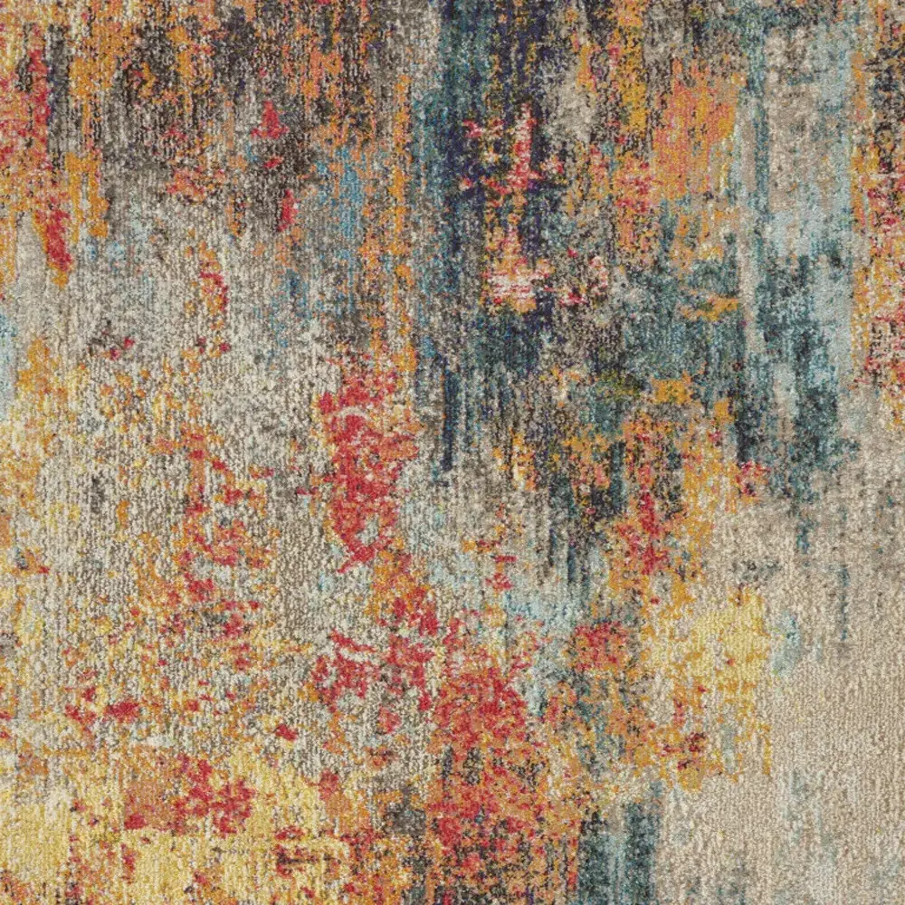 5' X 7' Multicolor Abstract Power Loom Non Skid Area Rug - Image 3