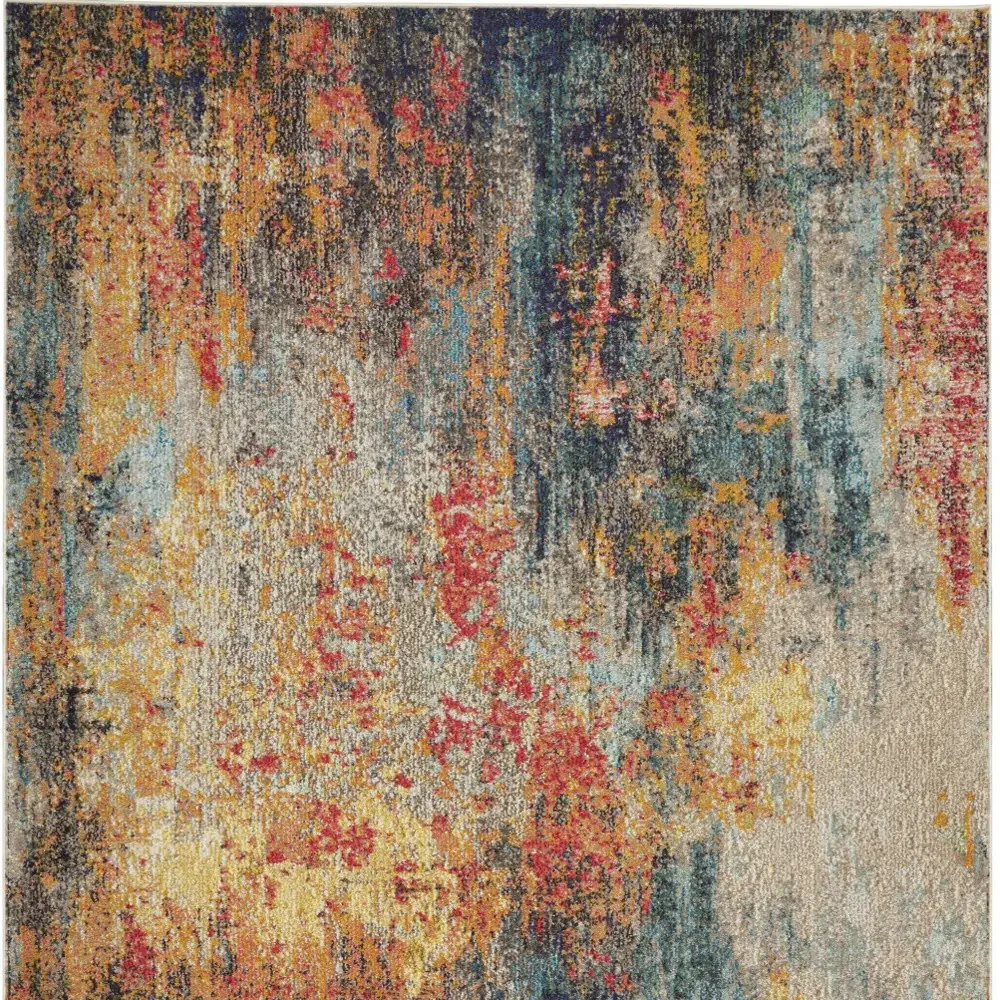 5' X 7' Multicolor Abstract Power Loom Non Skid Area Rug - Image 4