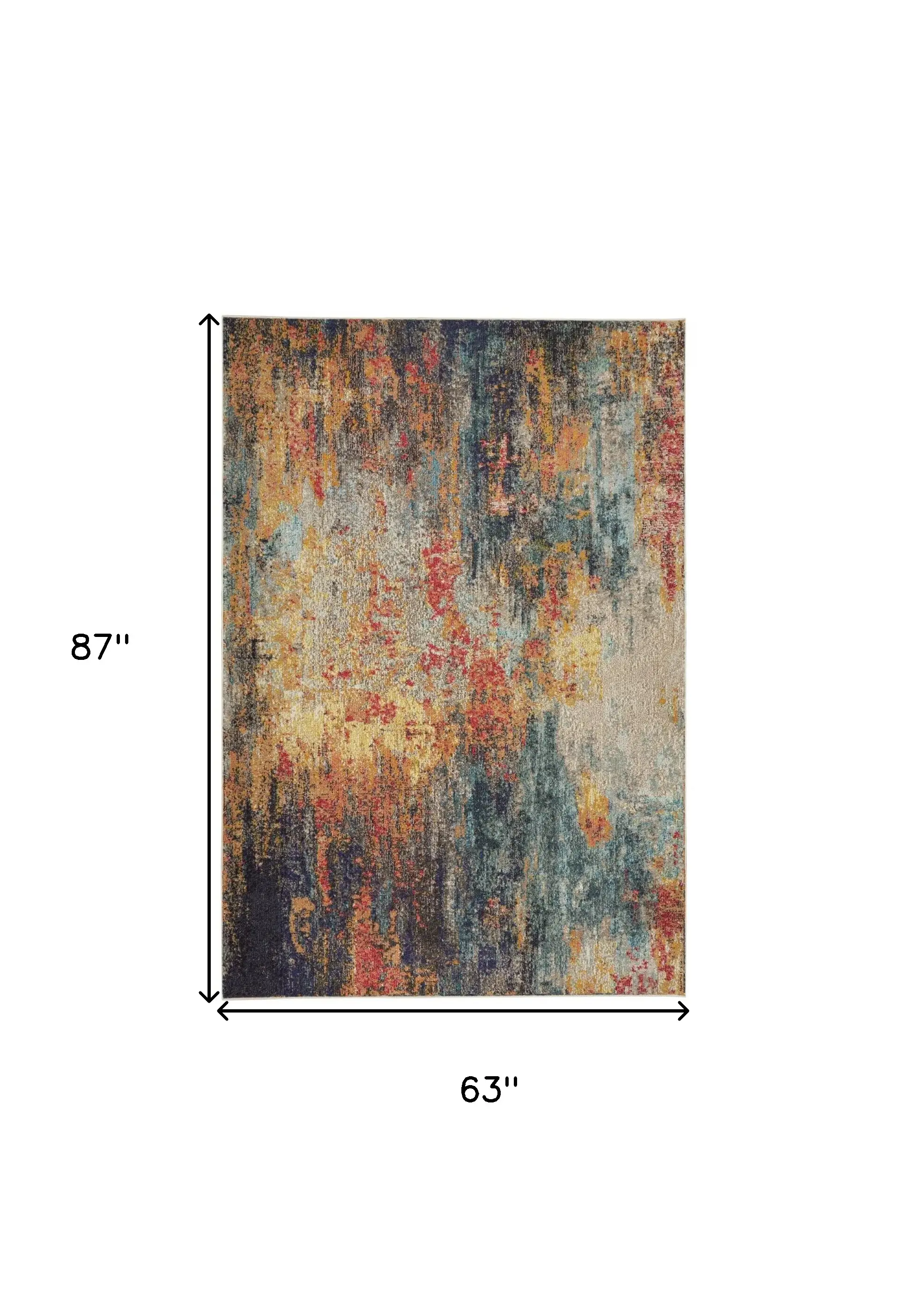 5' X 7' Multicolor Abstract Power Loom Non Skid Area Rug - Image 5