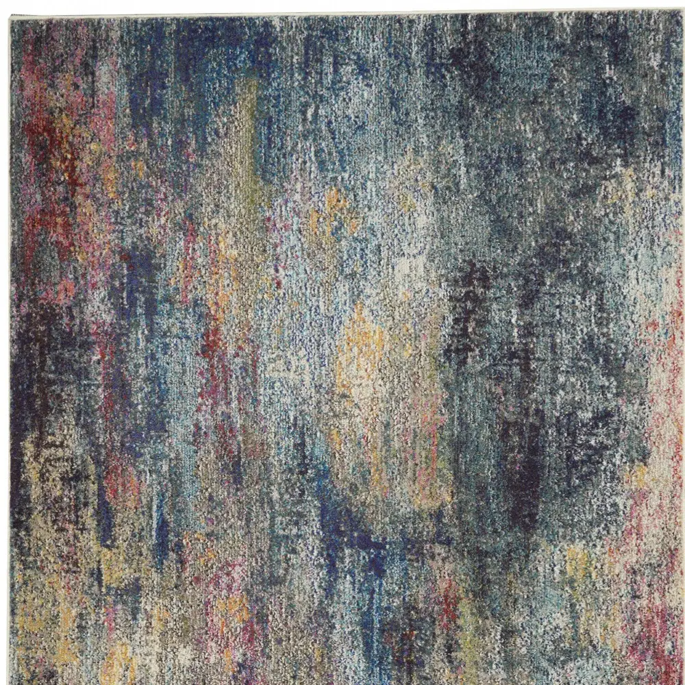 5' X 7' Multicolor Abstract Power Loom Non Skid Area Rug - Image 3