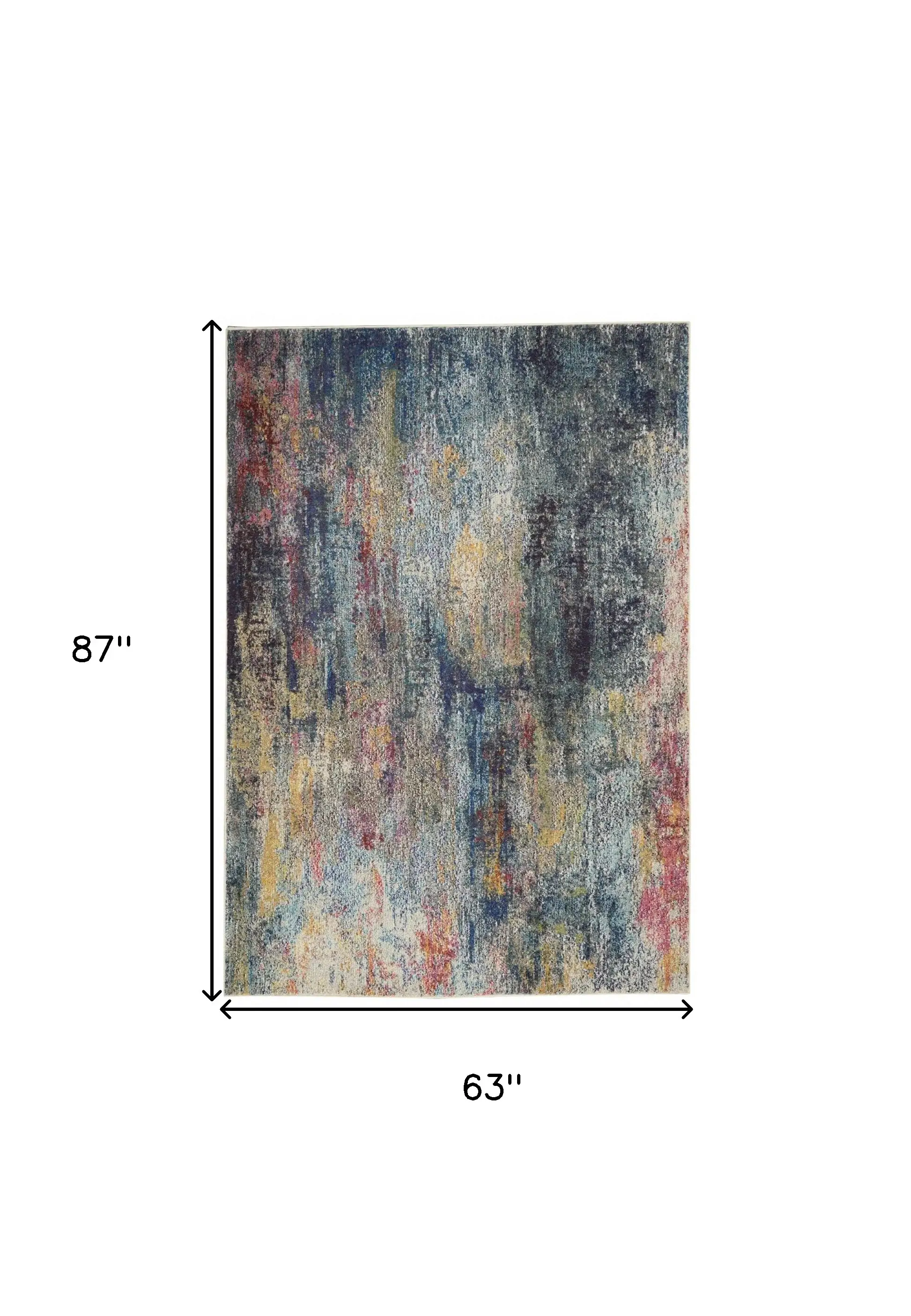 5' X 7' Multicolor Abstract Power Loom Non Skid Area Rug - Image 4