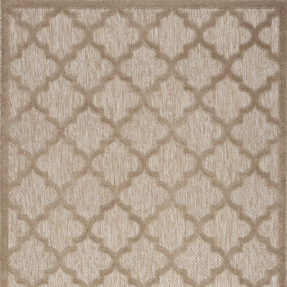 5' X 7' Natural Beige Ikat Indoor Outdoor Area Rug - Image 3
