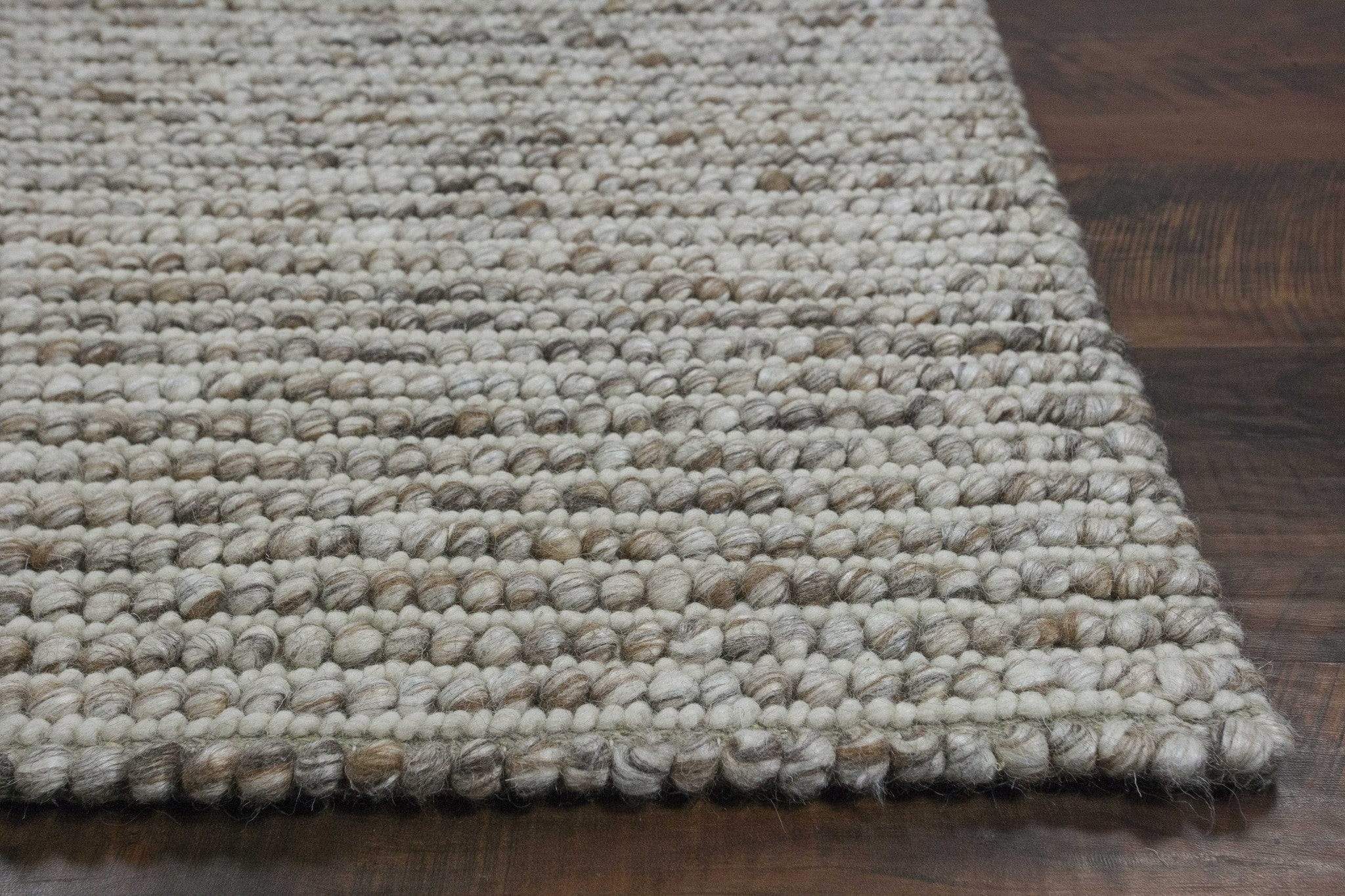 5' X 7'  Natural Wool Boucle Berber Style Area Rug - Image 2