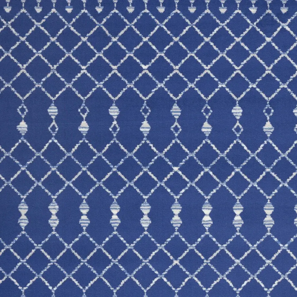5' X 7' Navy Blue Geometric Berber Area Rug - Image 5