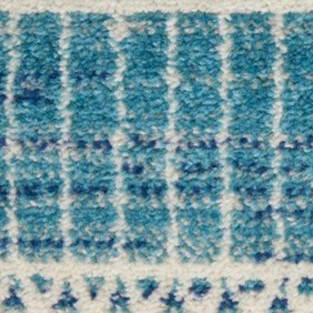5' X 7' Navy Blue Southwestern Power Loom Area Rug
