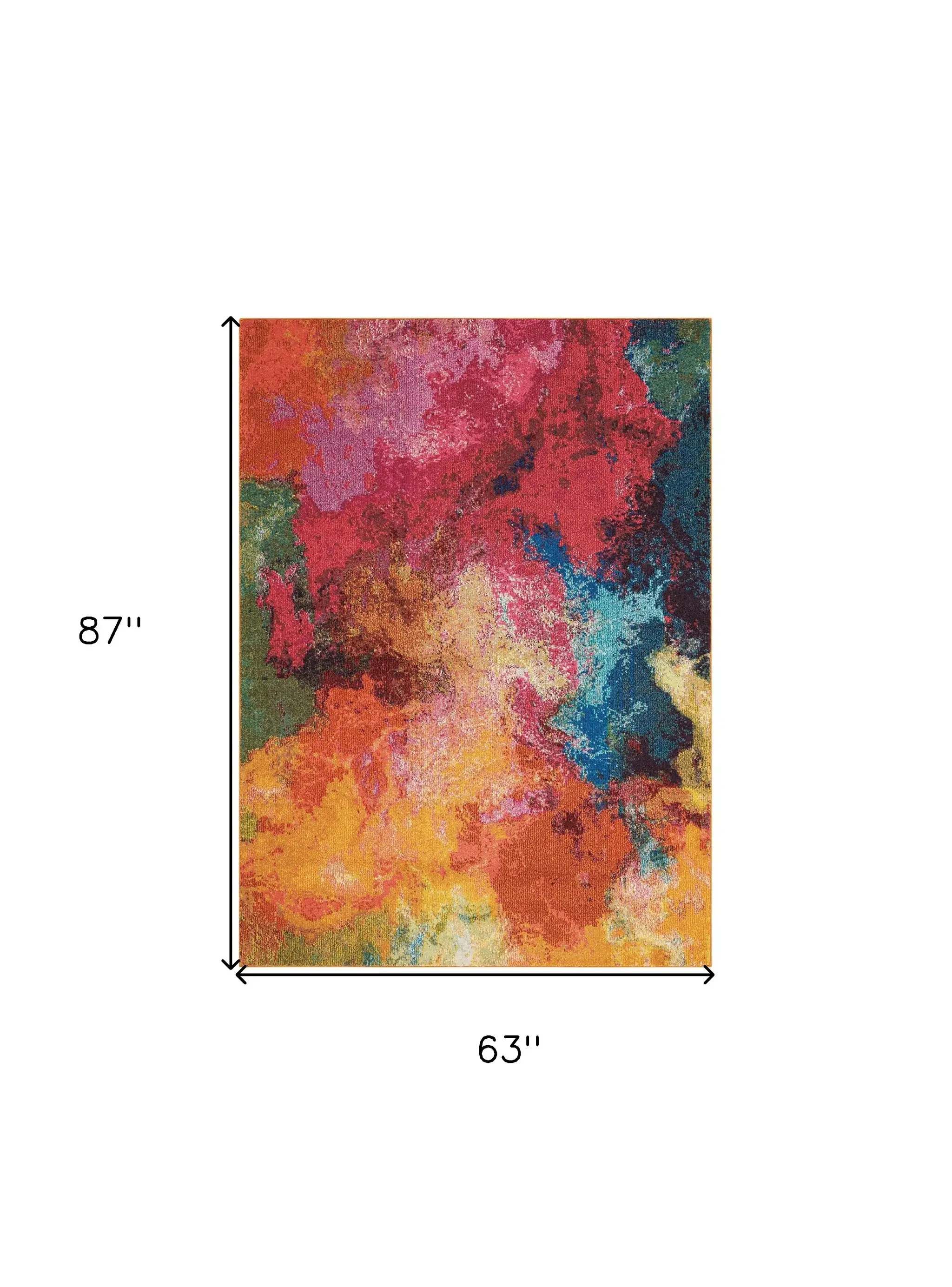 5' X 7' Palette Abstract Power Loom Non Skid Area Rug - Image 5