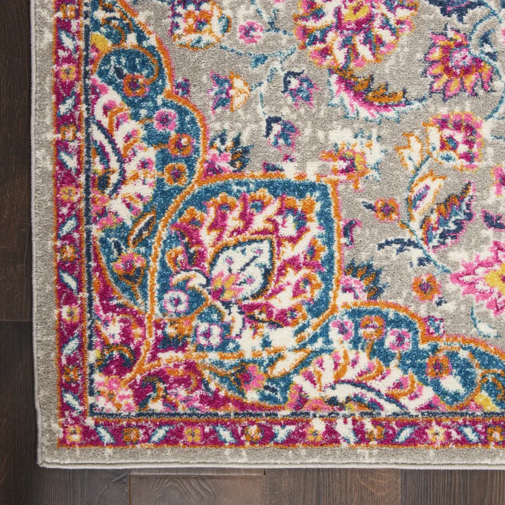 5' X 7' Pink And Gray Power Loom Area Rug - Image 2
