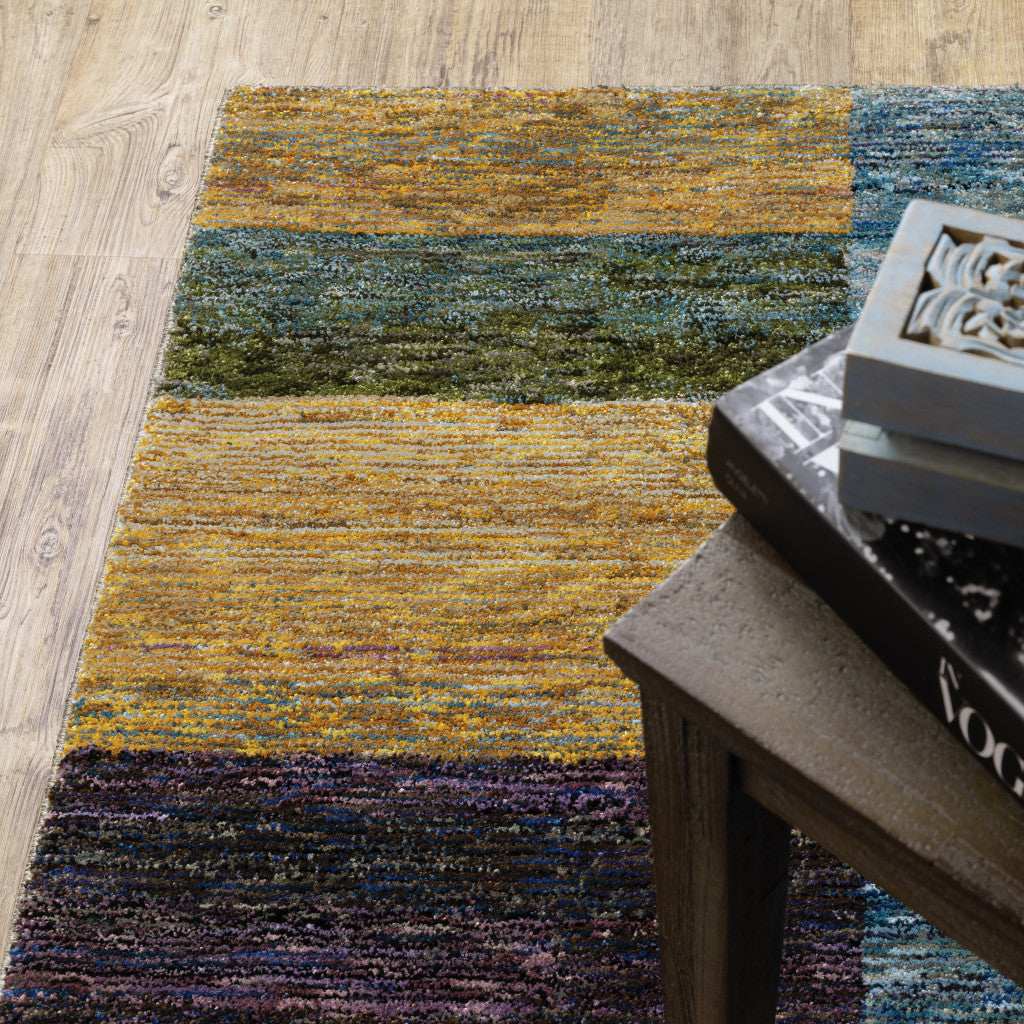 5' X 7' Purple and Red Geometric Power Loom Area Rug - Image 7