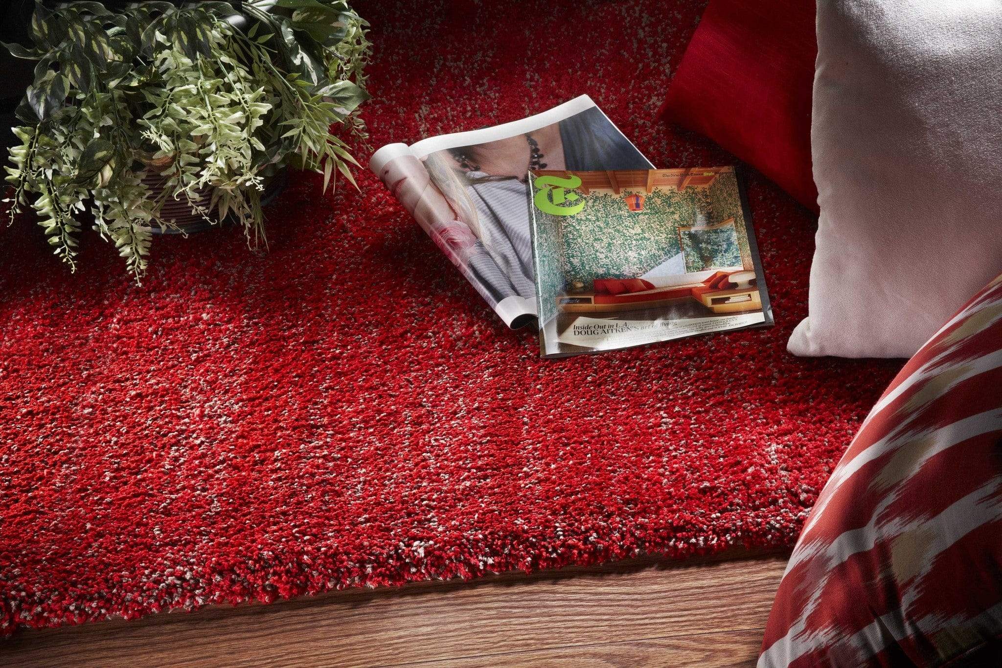 5' X 7' Red Heather Plain Indoor Area Rug - Image 4
