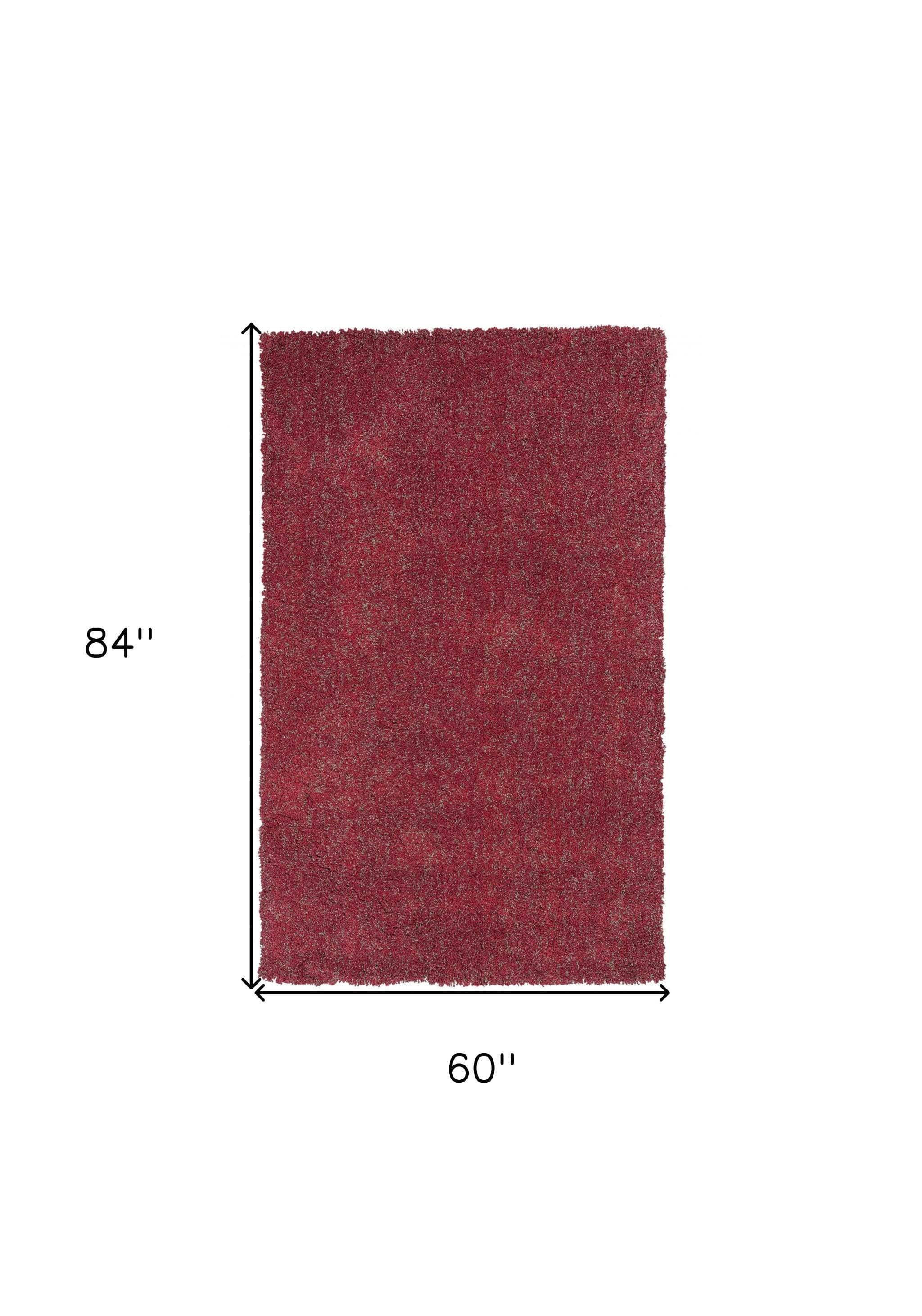 5' X 7' Red Heather Plain Indoor Area Rug - Image 5