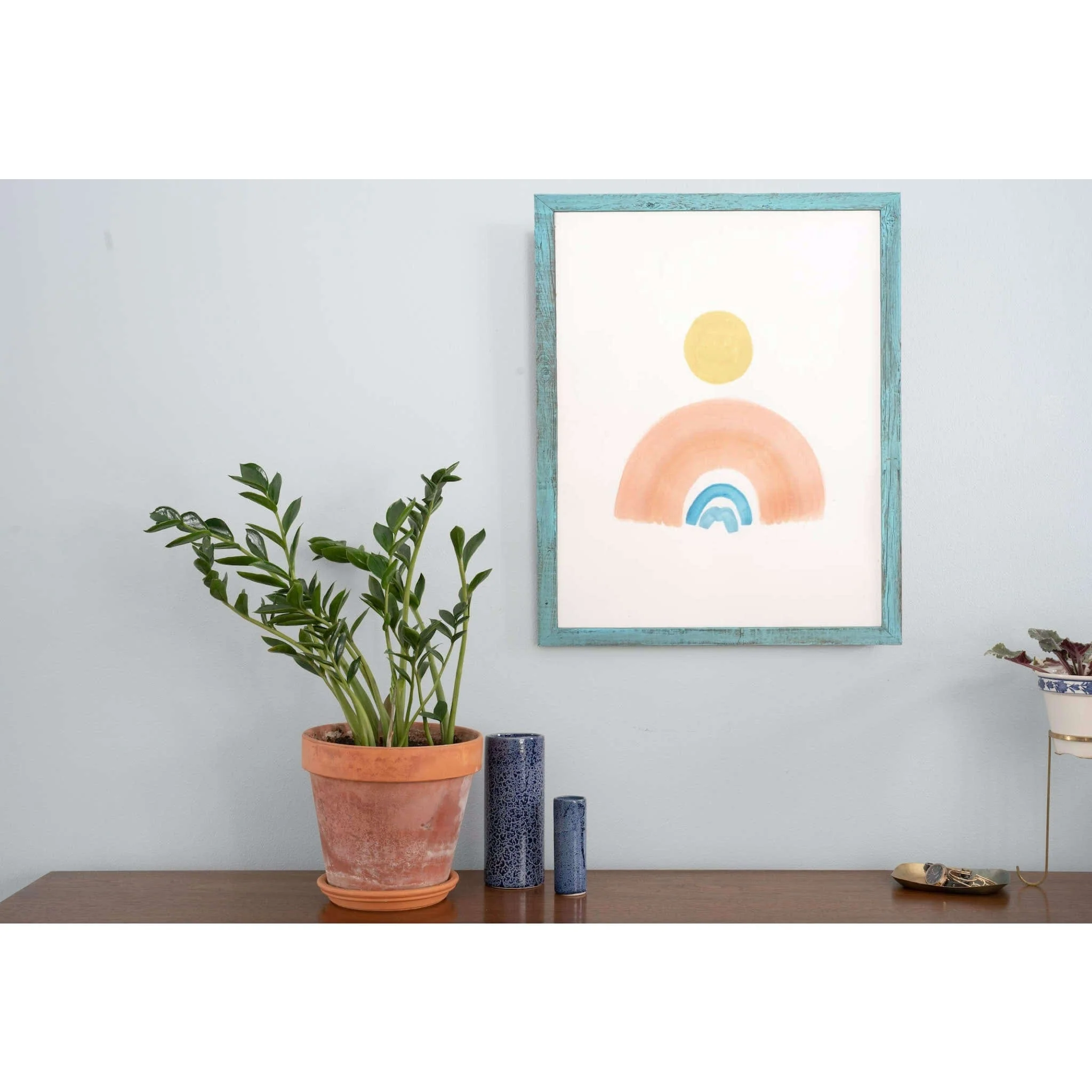 5" X 7" Rustic Farmhouse Light Aqua Blue Wood Frame - Image 3
