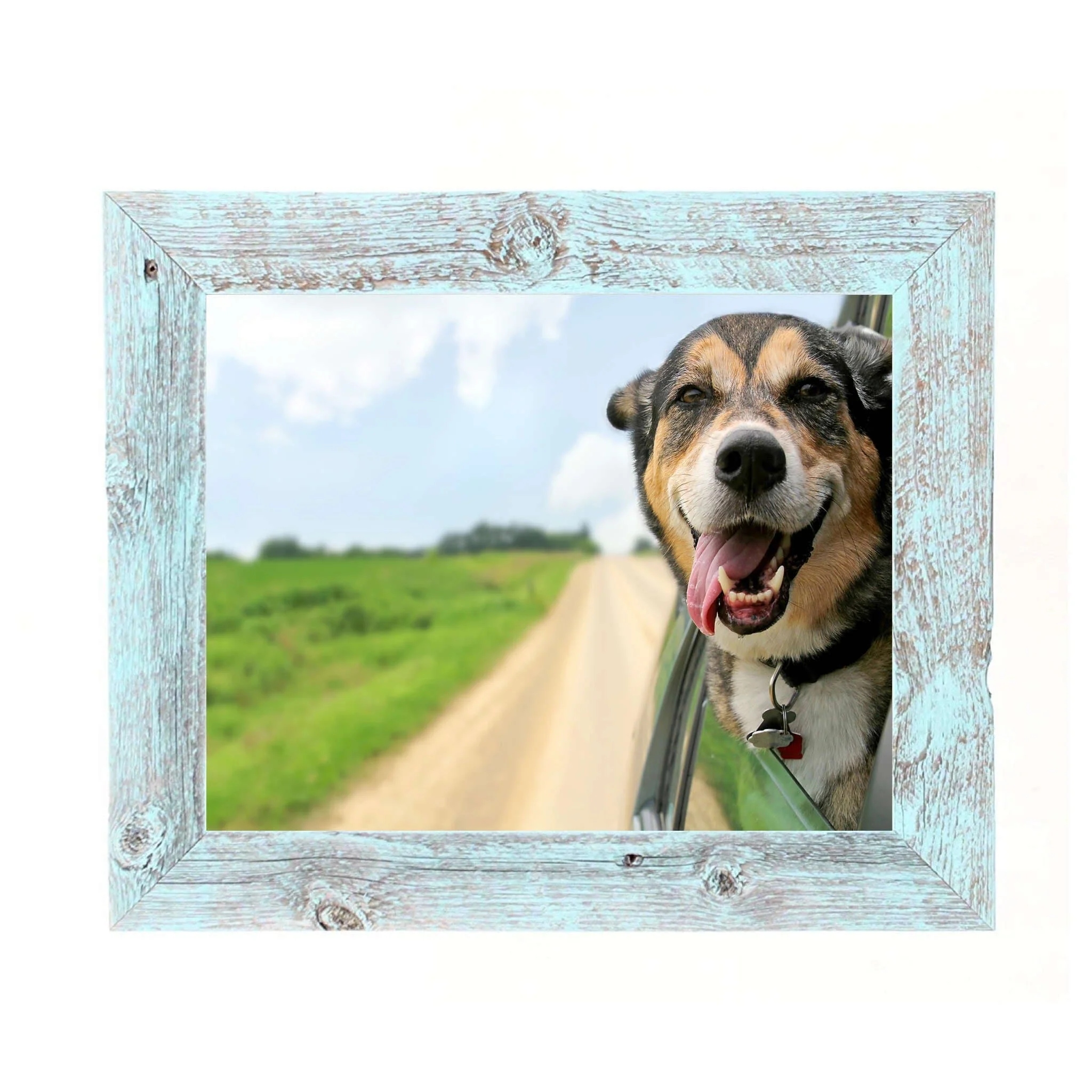 5" X 7" Rustic Farmhouse Light Aqua Blue Wood Frame - Image 4