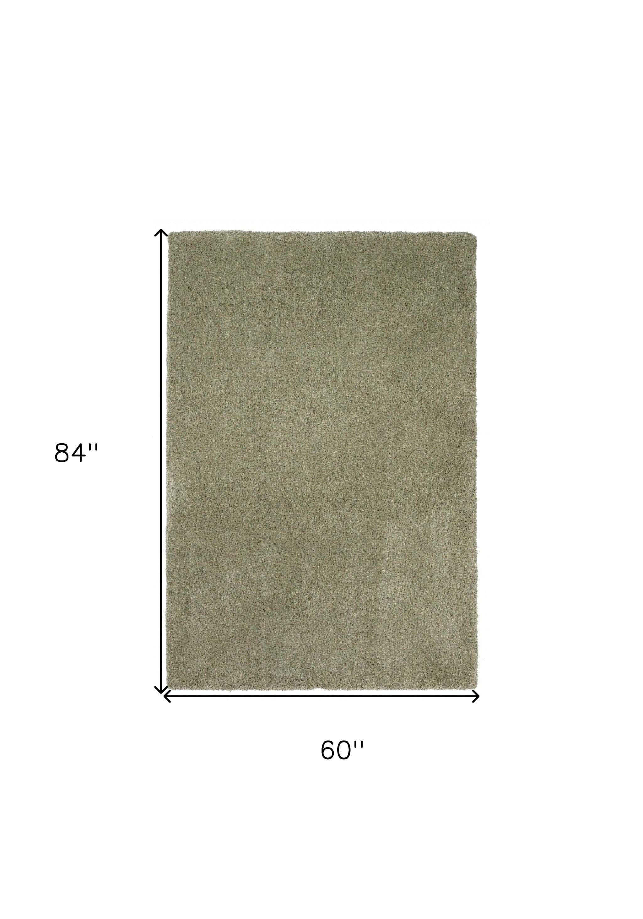 5' X 7' Sage Green Indoor Shag Rug - Image 2