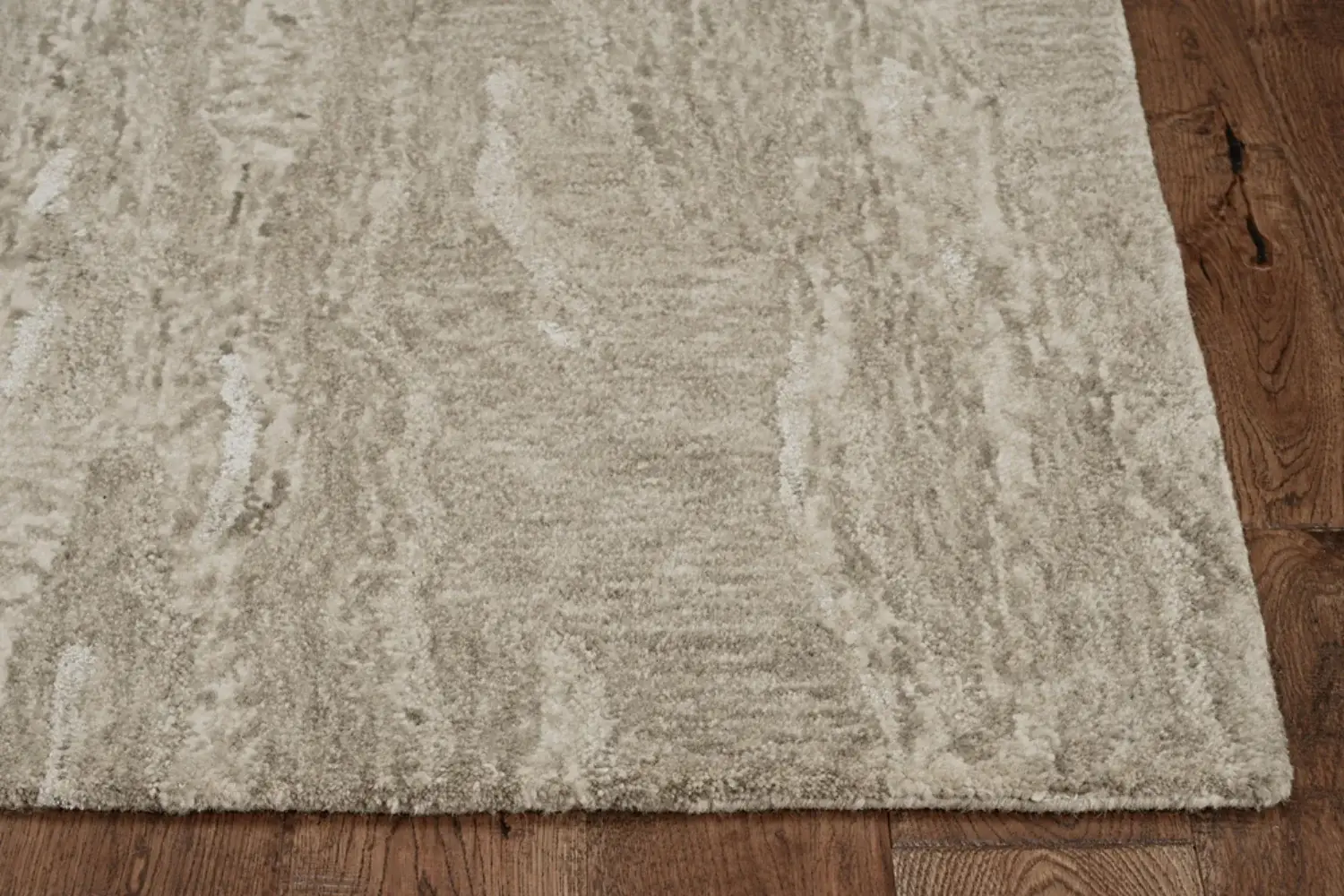 5' X 7' Sand Plain Wool Indoor Area Rug With Viscose Highlights - Image 7