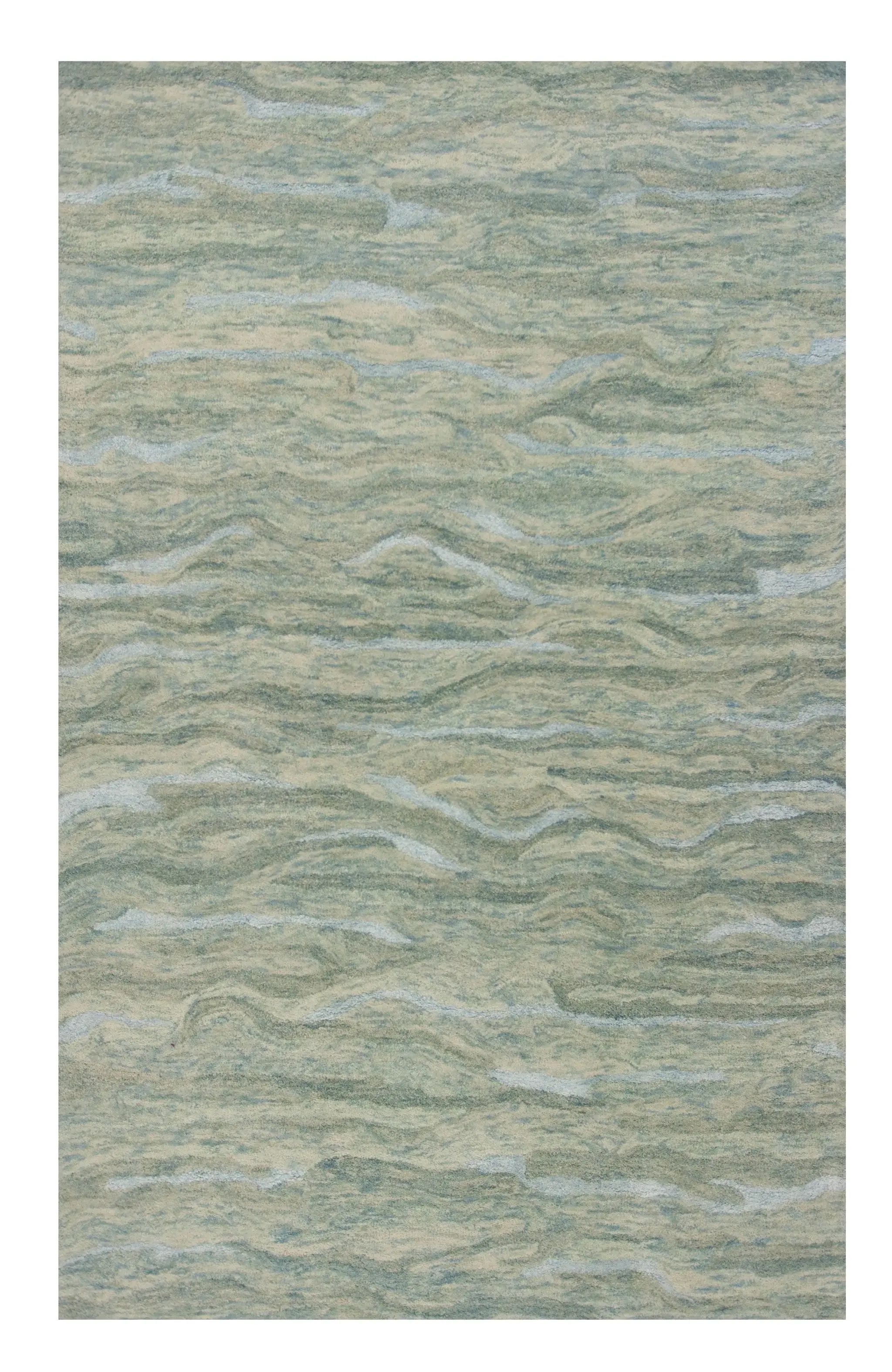 5' X 7' Seafoam Blue Hand Tufted Abstract Indoor Area Rug - Image 2