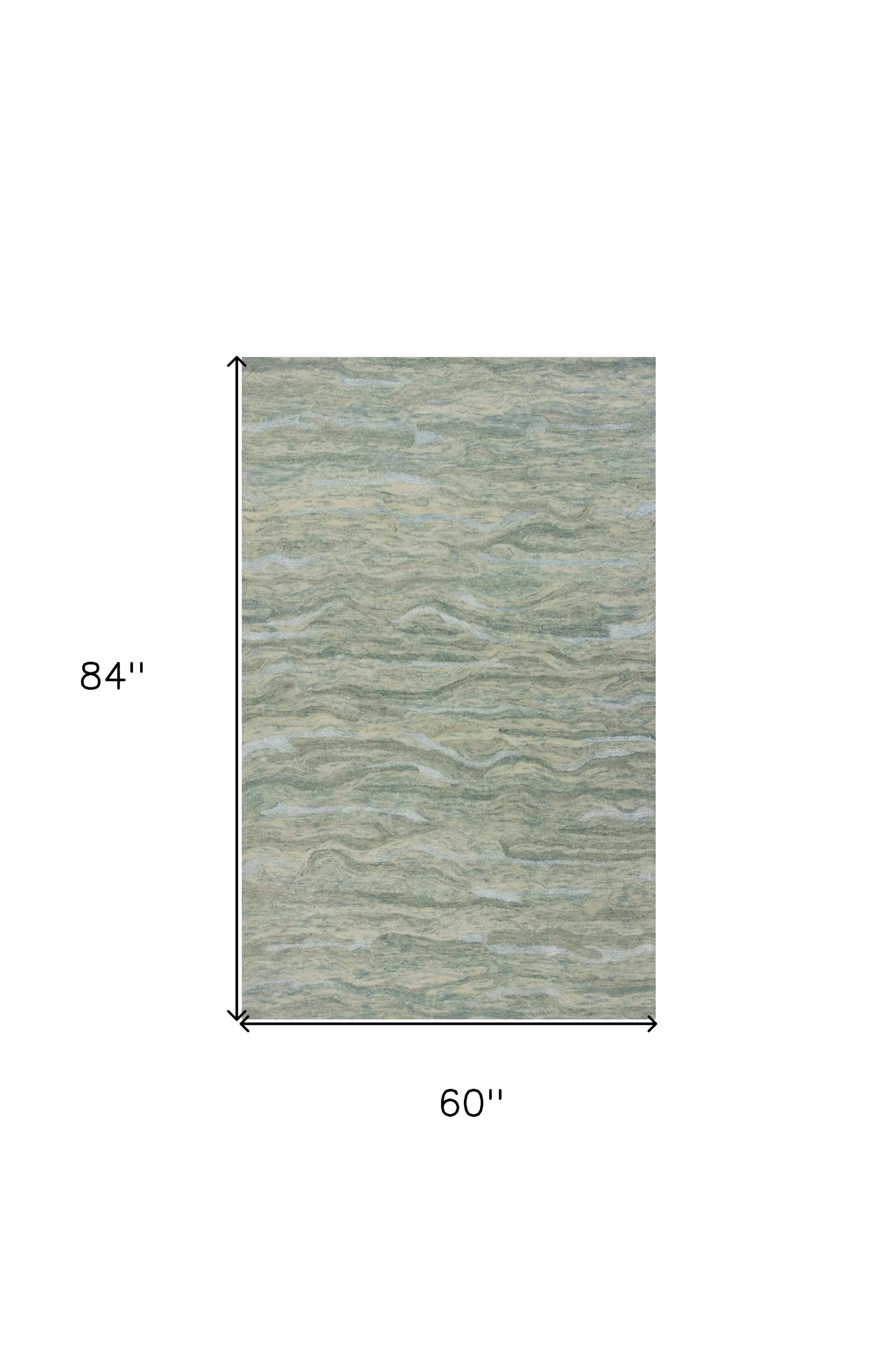 5' X 7' Seafoam Blue Hand Tufted Abstract Indoor Area Rug - Image 3