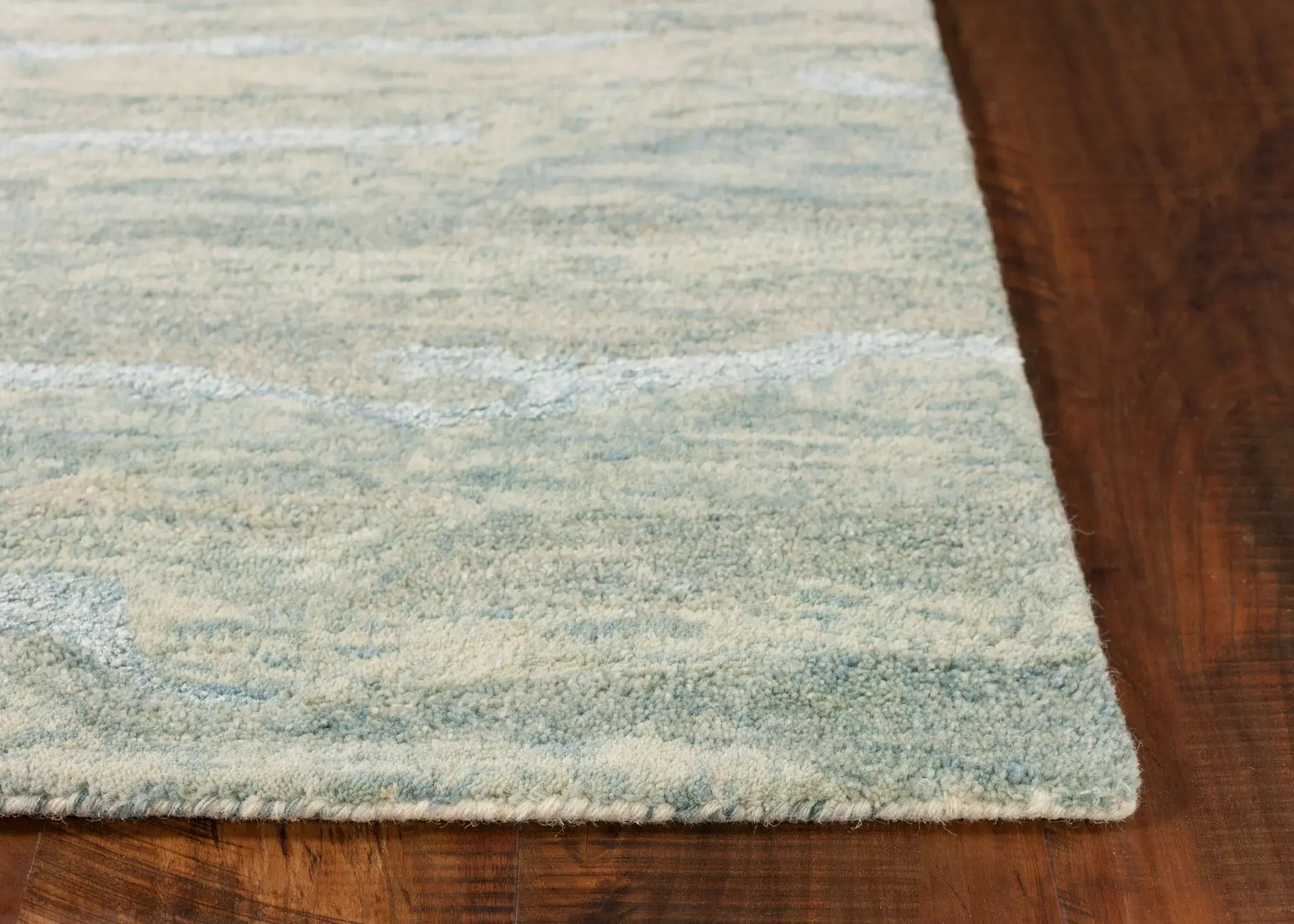 5' X 7' Seafoam Blue Hand Tufted Abstract Indoor Area Rug - Image 5