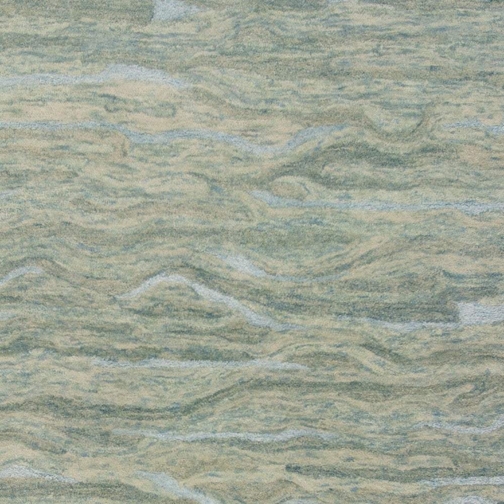 5' X 7' Seafoam Blue Hand Tufted Abstract Indoor Area Rug - Image 6