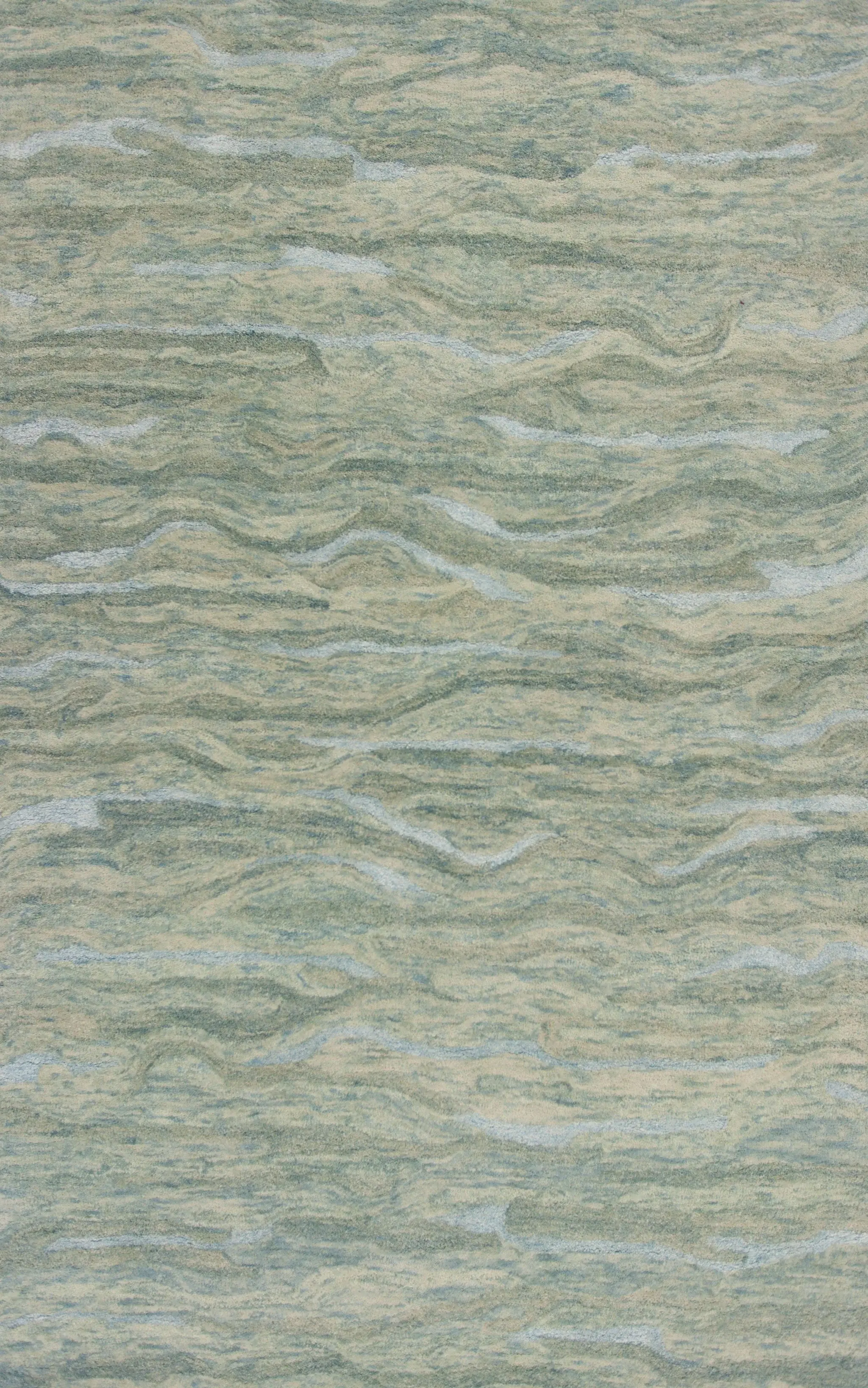 5' X 7' Seafoam Blue Hand Tufted Abstract Indoor Area Rug - Image 8