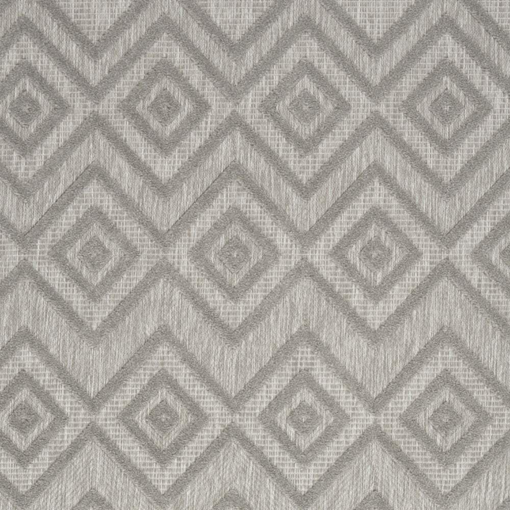 5' X 7' Silver Grey Argyle Indoor Outdoor Area Rug - Image 2