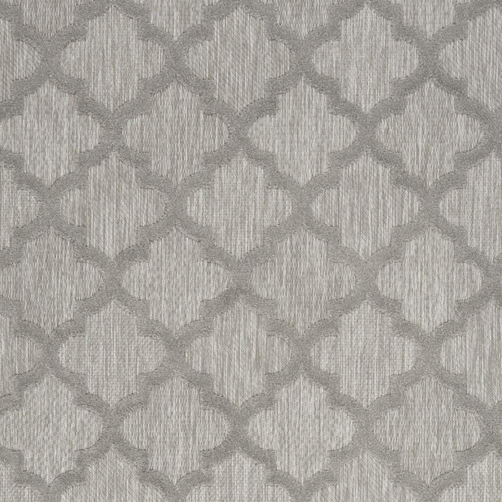 5' X 7' Silver Grey Ikat Indoor Outdoor Area Rug - Image 2