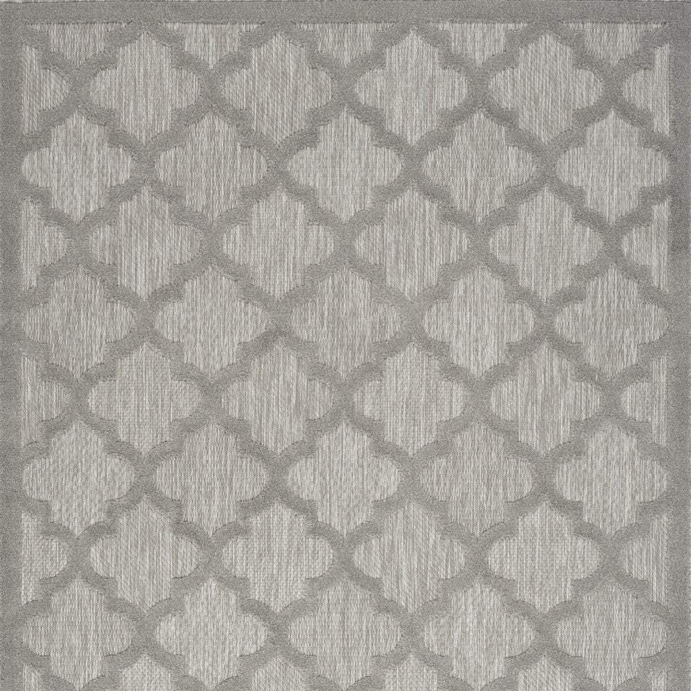 5' X 7' Silver Grey Ikat Indoor Outdoor Area Rug - Image 3