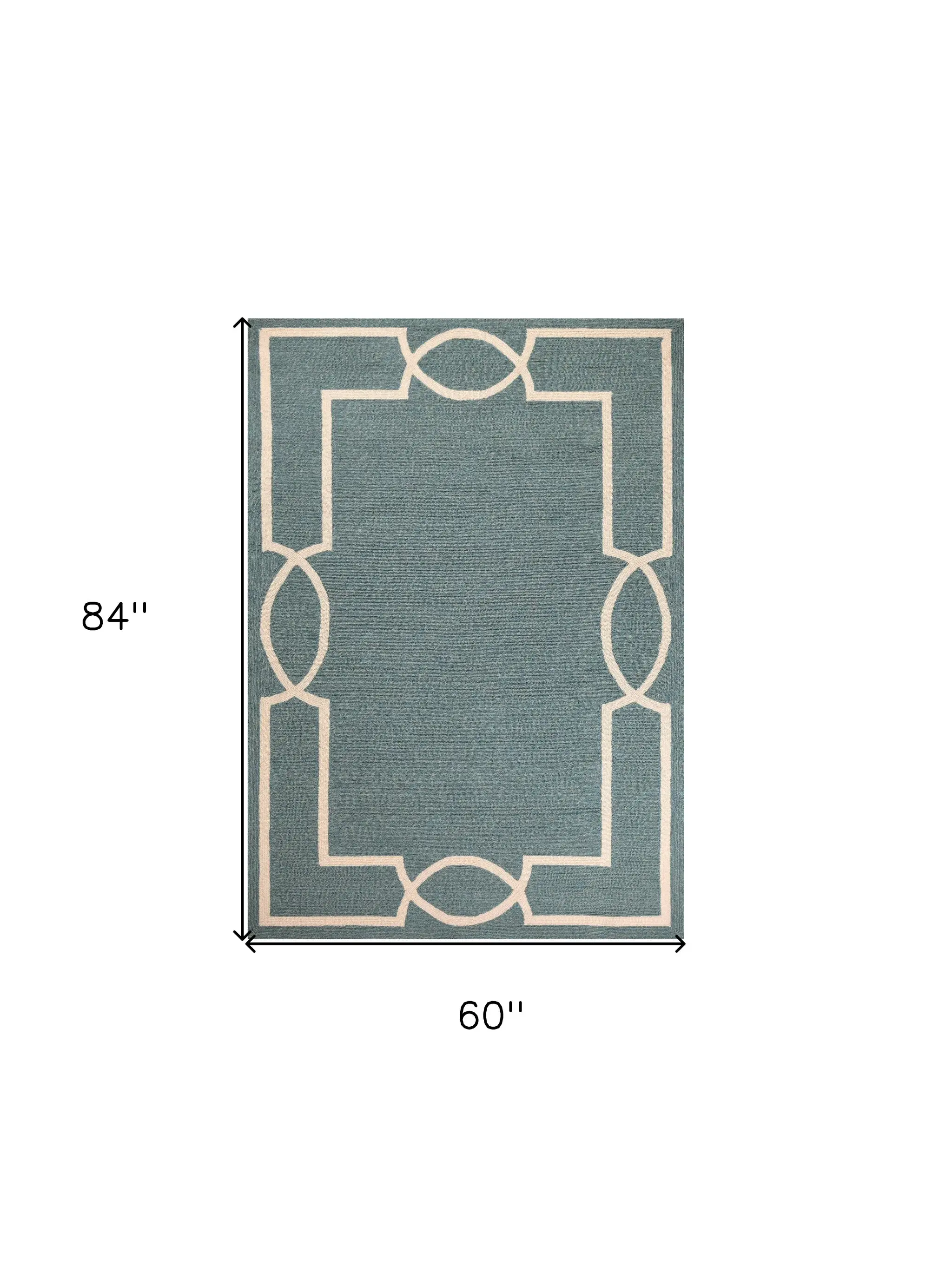 5' X 7' Spa Coastal Bordered Indoor Outdoor Area Rug - Image 9