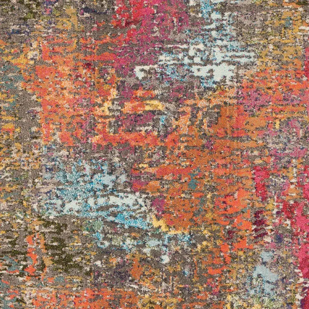 5' X 7' Sunset Abstract Power Loom Non Skid Area Rug - Image 3