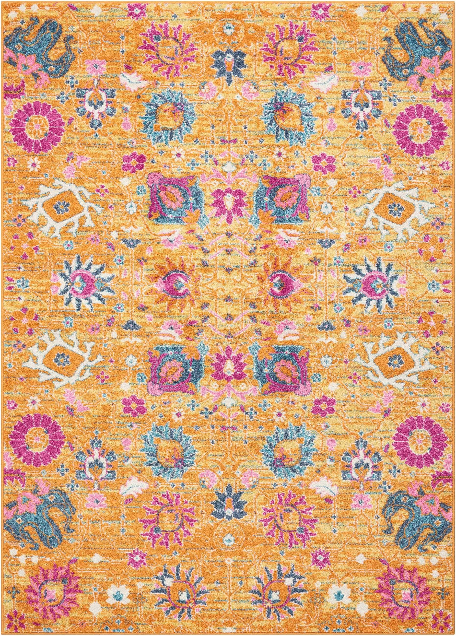 5' X 7' Sunset Floral Power Loom Area Rug - Image 2