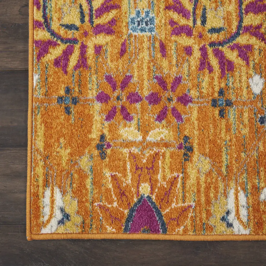 5' X 7' Sunset Floral Power Loom Area Rug - Image 3