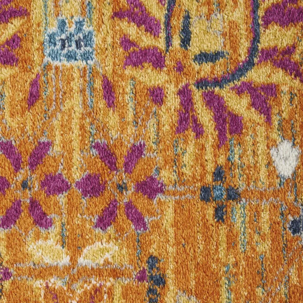 5' X 7' Sunset Floral Power Loom Area Rug - Image 4