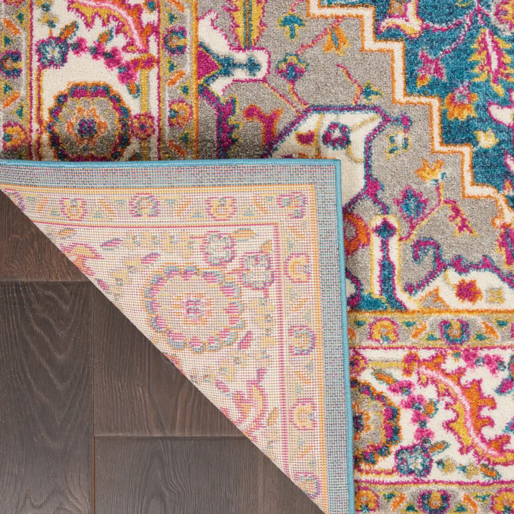 5' X 7' Teal Blue Power Loom Area Rug - Image 4
