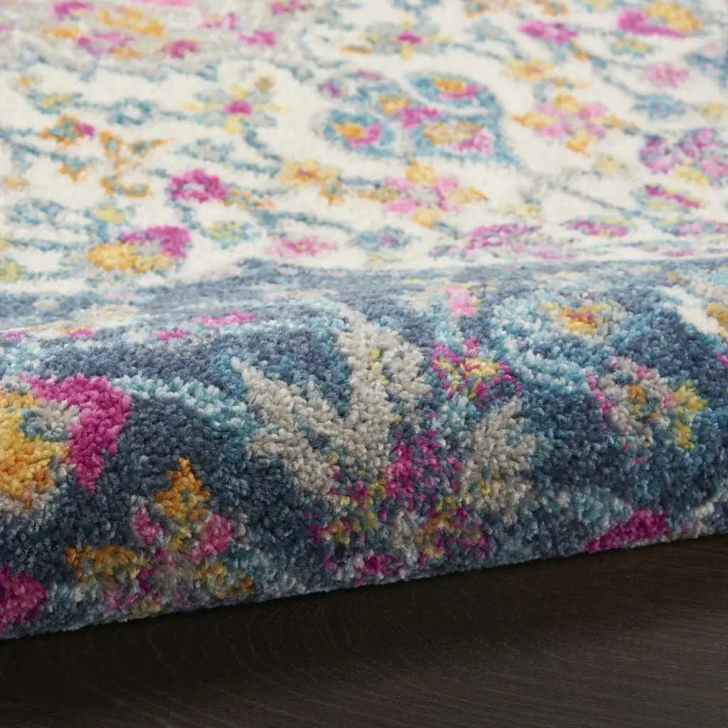 5' X 7' Teal Blue Power Loom Area Rug - Image 5
