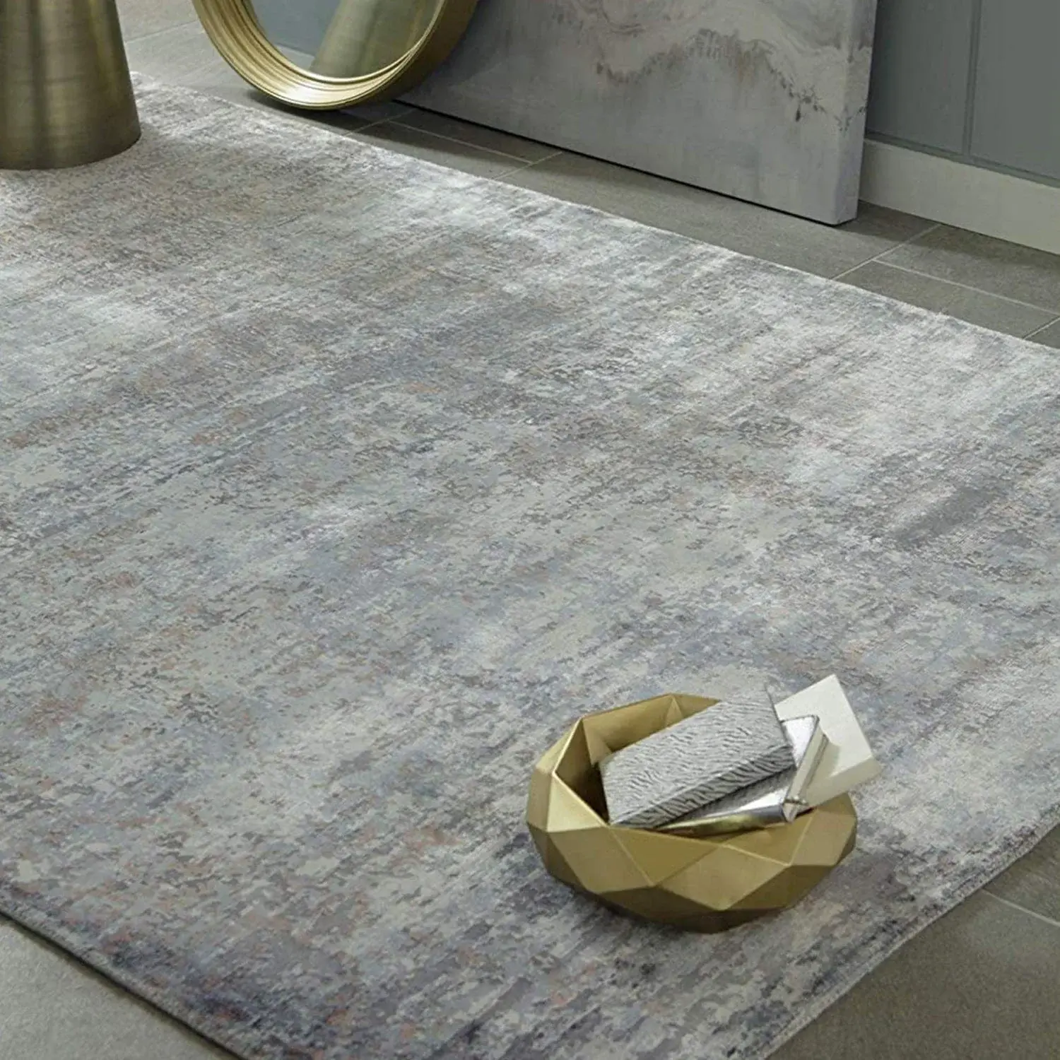 5' X 7'  Viscose Slate Area Rug - Image 4