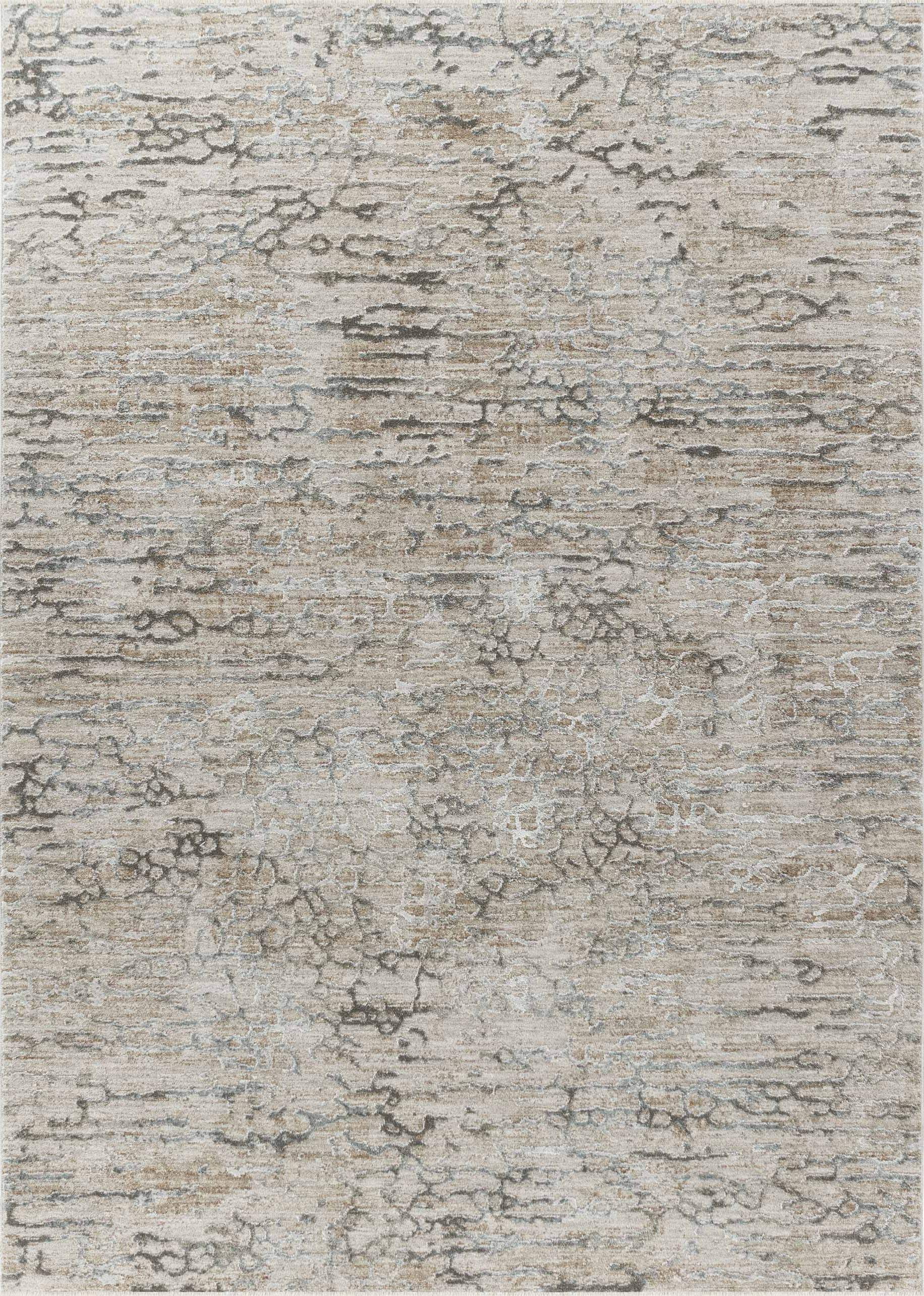 5' X 8' Beige Abstract Stain Resistant Area Rug - Image 3