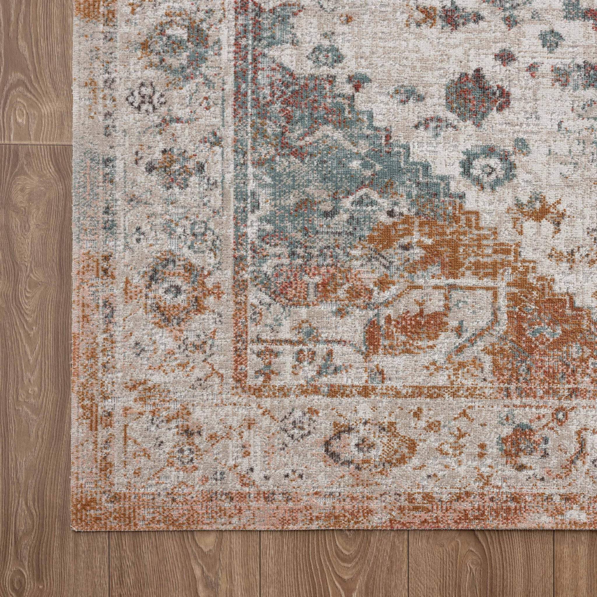 5' X 8' Beige Abstract Stain Resistant Indoor Outdoor Area Rug - Image 3