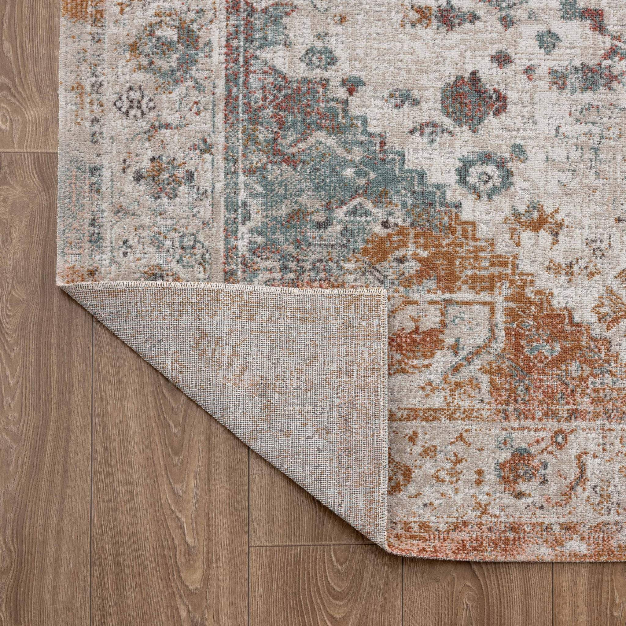5' X 8' Beige Abstract Stain Resistant Indoor Outdoor Area Rug - Image 4