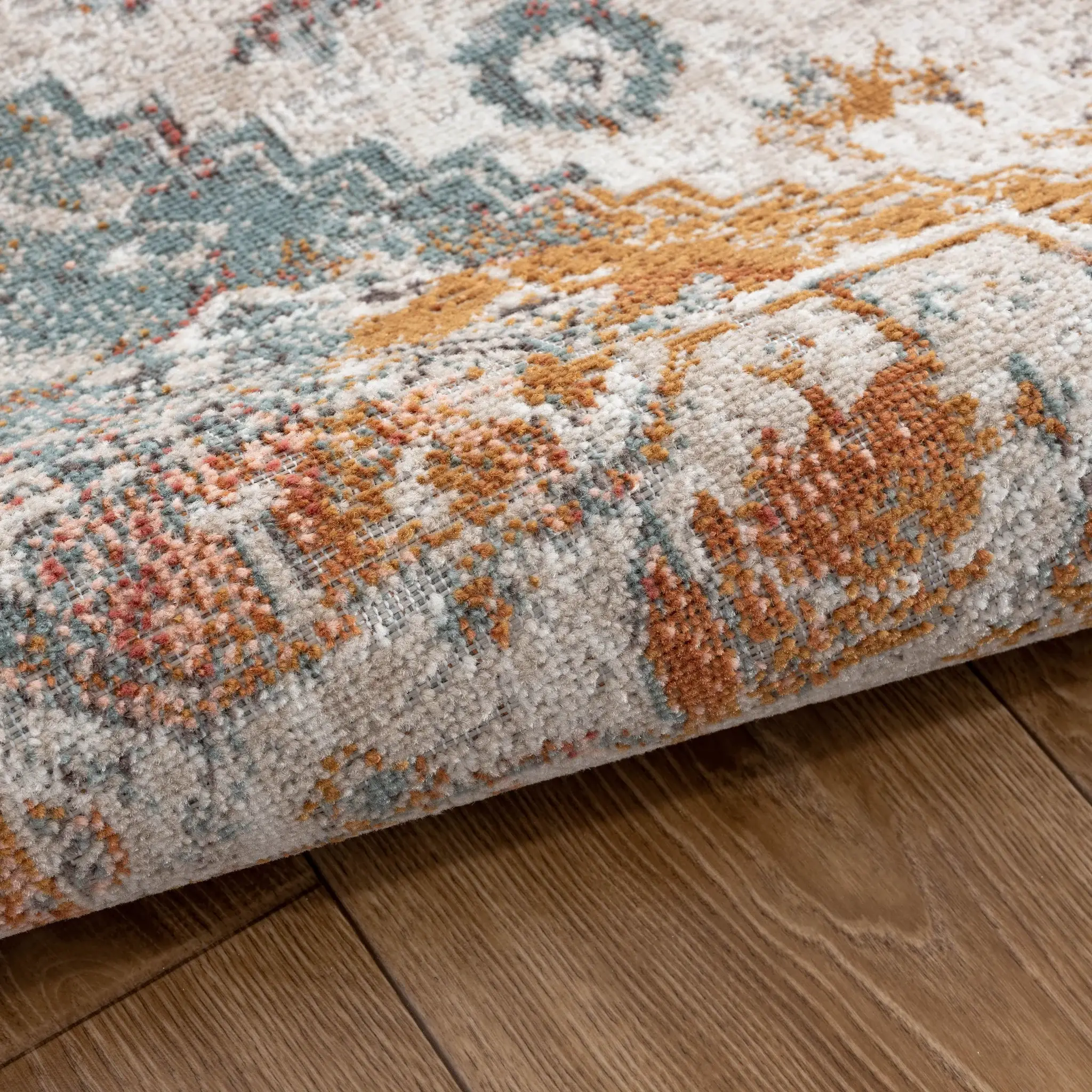 5' X 8' Beige Abstract Stain Resistant Indoor Outdoor Area Rug - Image 5