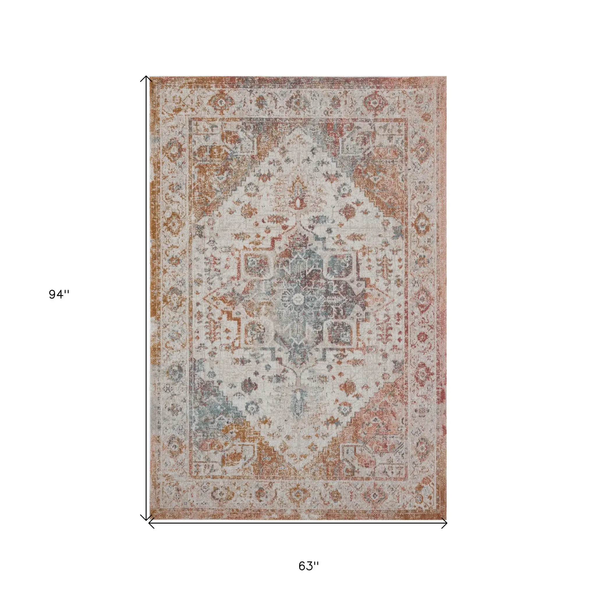 5' X 8' Beige Abstract Stain Resistant Indoor Outdoor Area Rug - Image 8