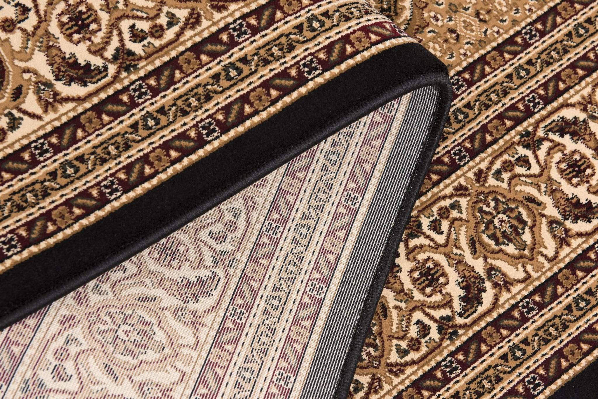 5' X 8' Beige and Black Medallion Power Loom Area Rug - Image 7