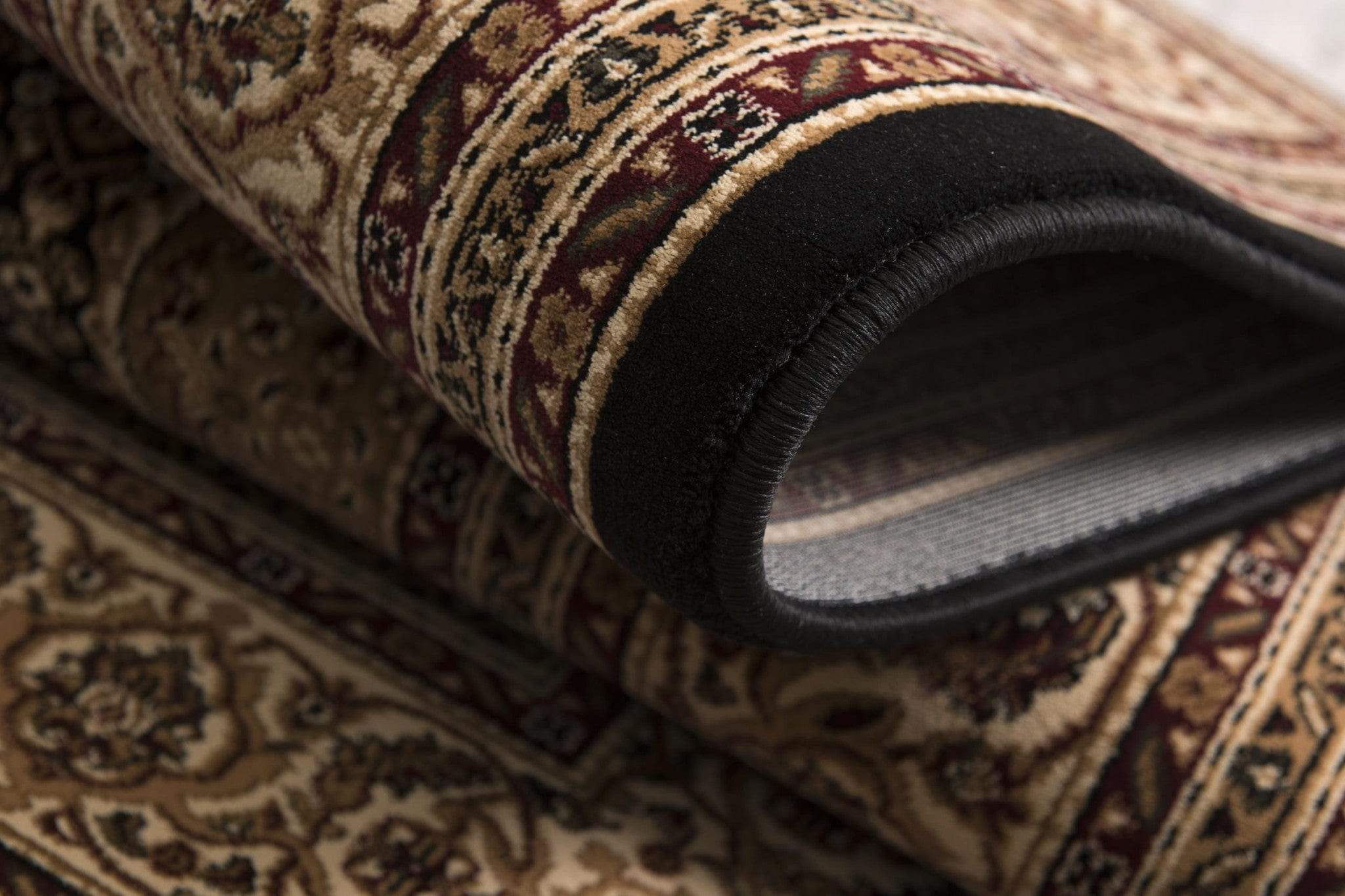 5' X 8' Beige and Black Medallion Power Loom Area Rug - Image 8