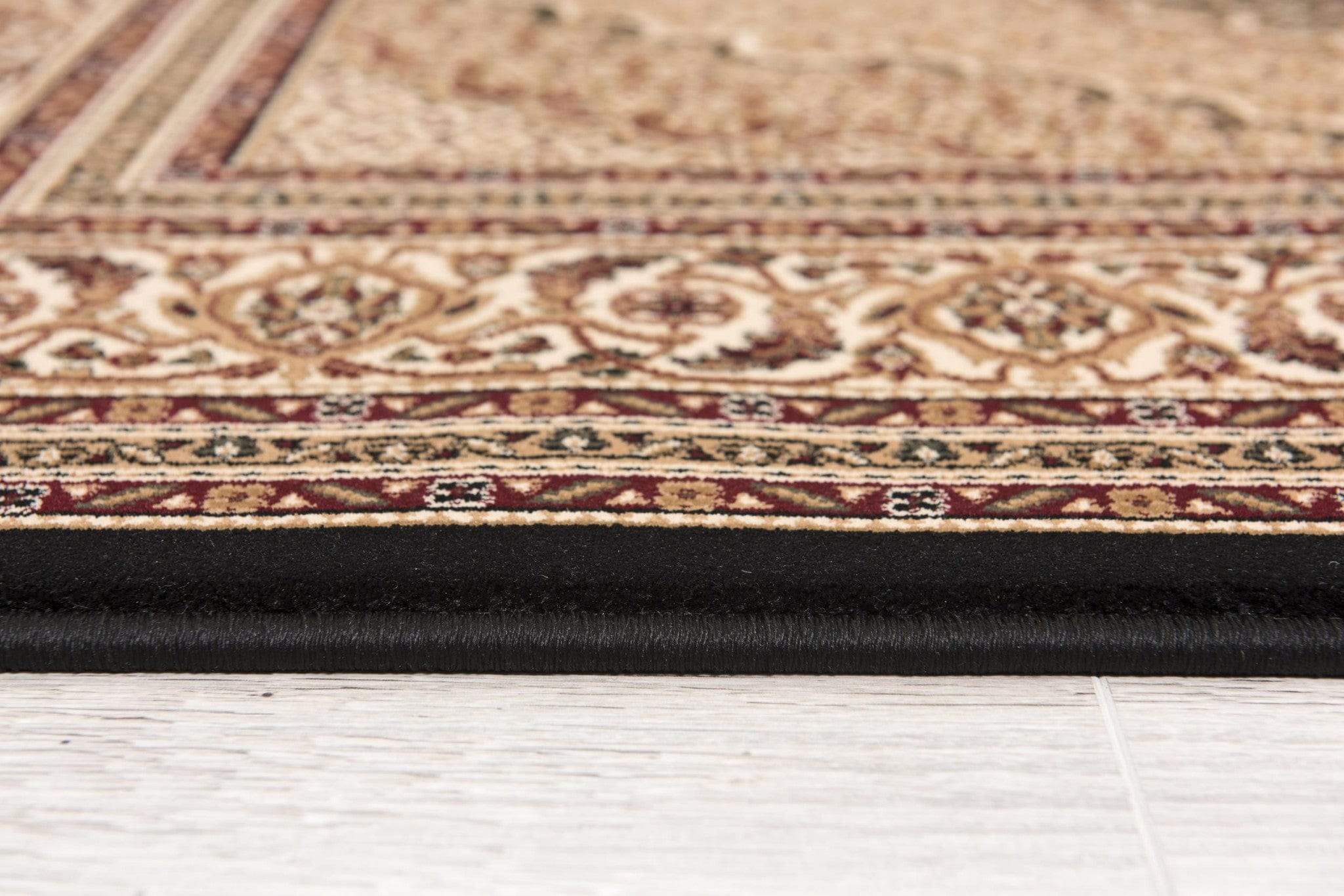 5' X 8' Beige and Black Medallion Power Loom Area Rug - Image 9